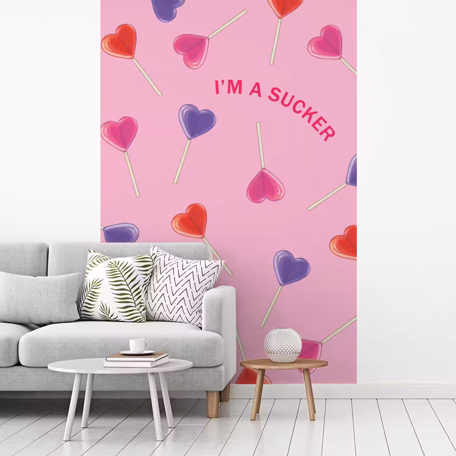 Lolly - Valentijn - Illustratie - Snoep fotobehang vinyl groot -woonkamer