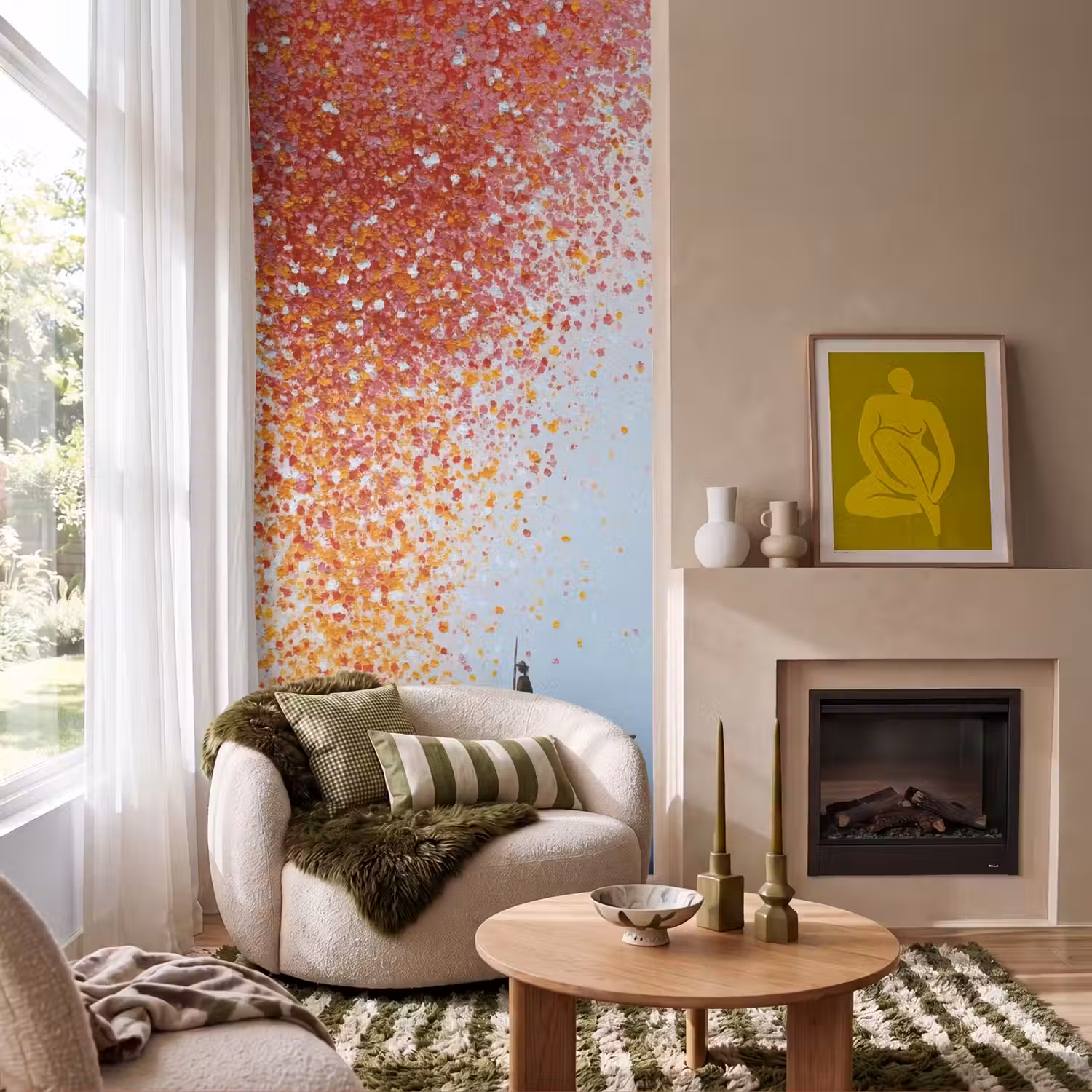 Wolk - Confetti - Boot - Wateroppervlakte Behang Vlies klein -sfeer2