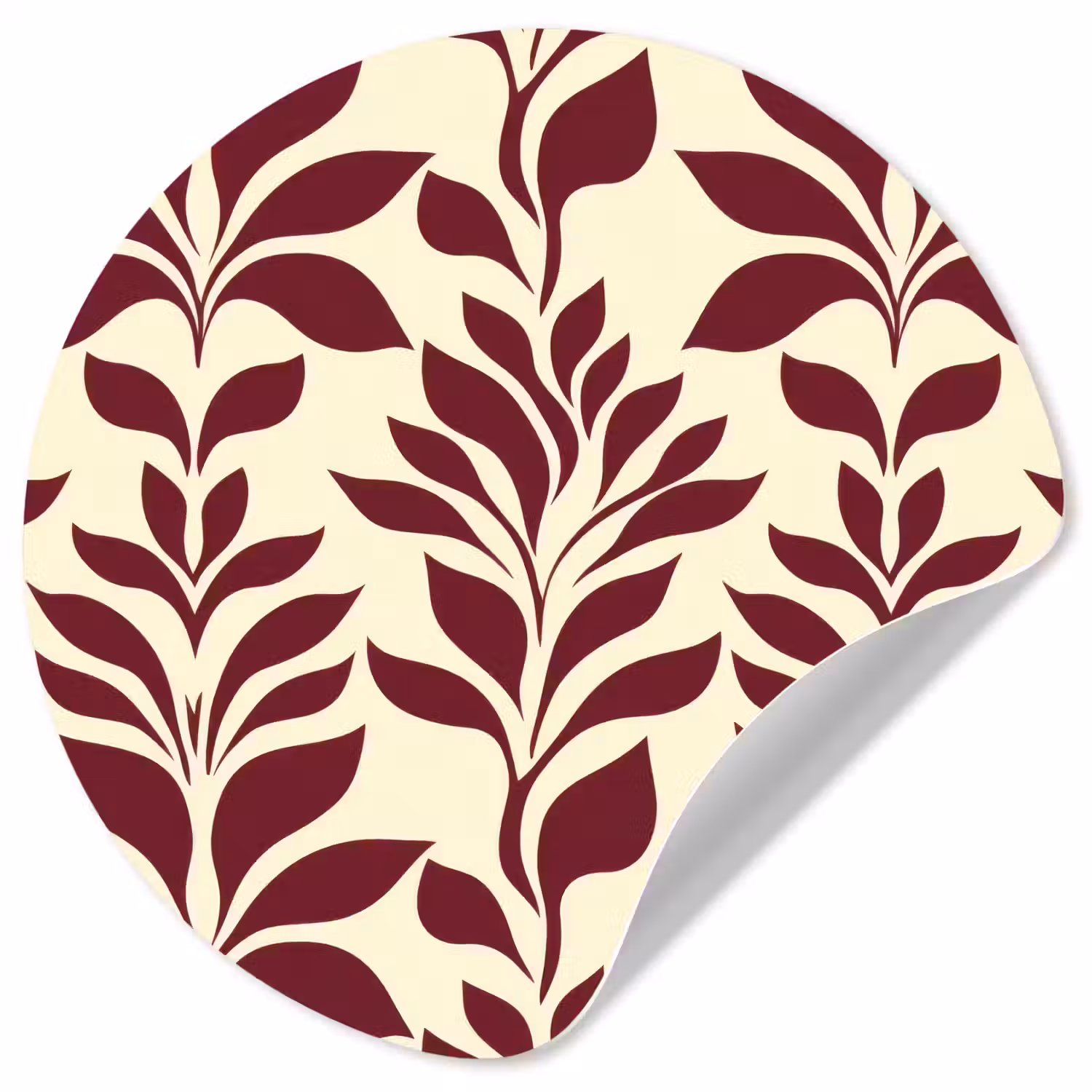 Abstract - Bladeren - Burgundy Wandcirkel behangsticker klein 186 -3d