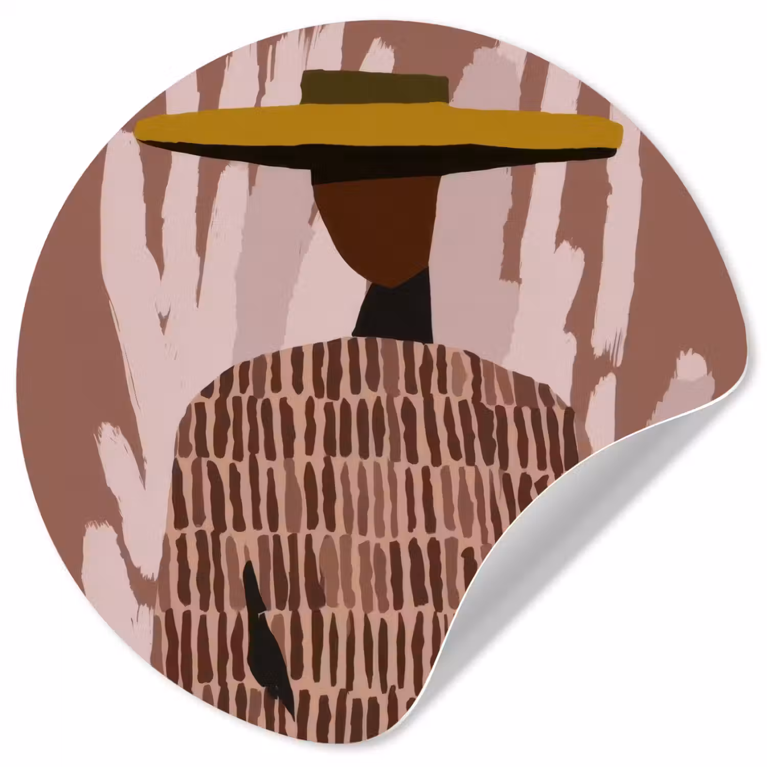 Abstract - Figuur - Illustratie - Hoed Wandcirkel behangsticker klein -3d