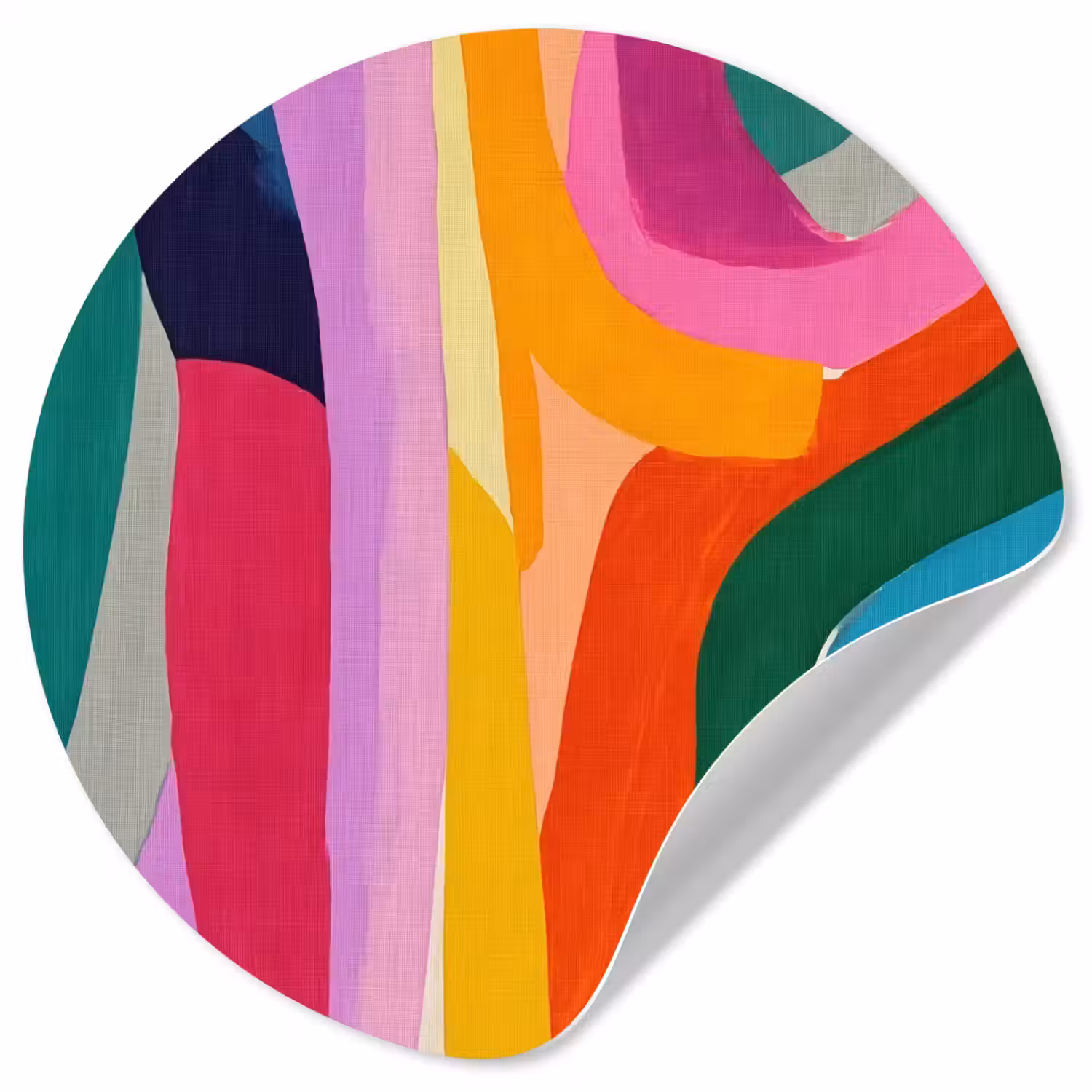 Abstract - Kleurrijk - Golven - Lijnen Wandcirkel behangsticker klein -3d