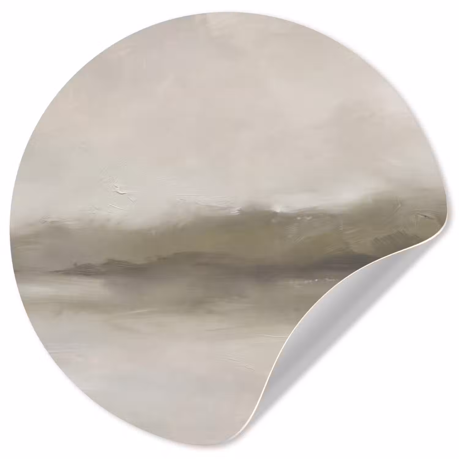 Abstract - Landschap - Nevel - Modern - Grijs Wandcirkel behangsticker klein -3d