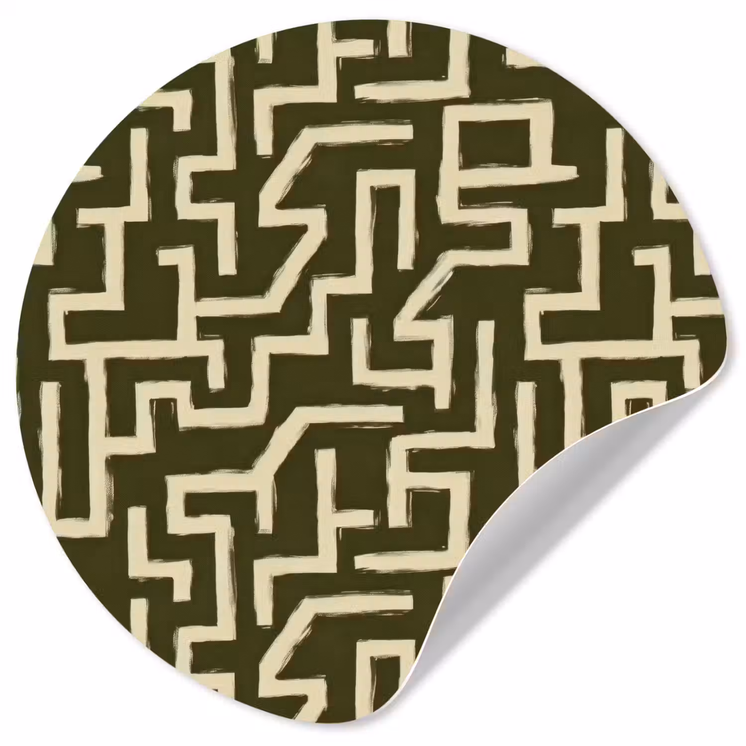 Abstract - Lijnen - Groen Wandcirkel behangsticker klein 186 -3d