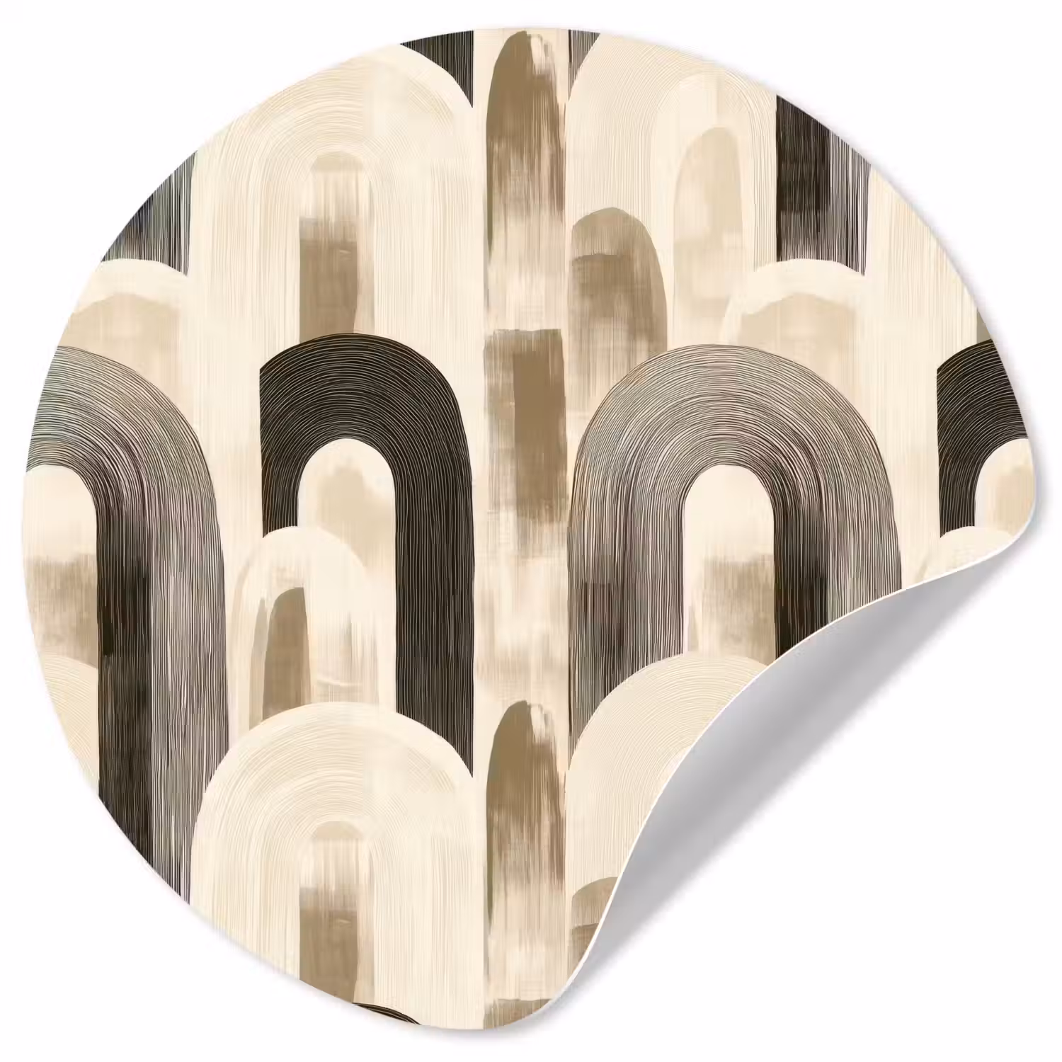 Abstract - Patroon - Bogen Wandcirkel behangsticker klein 186 -3d
