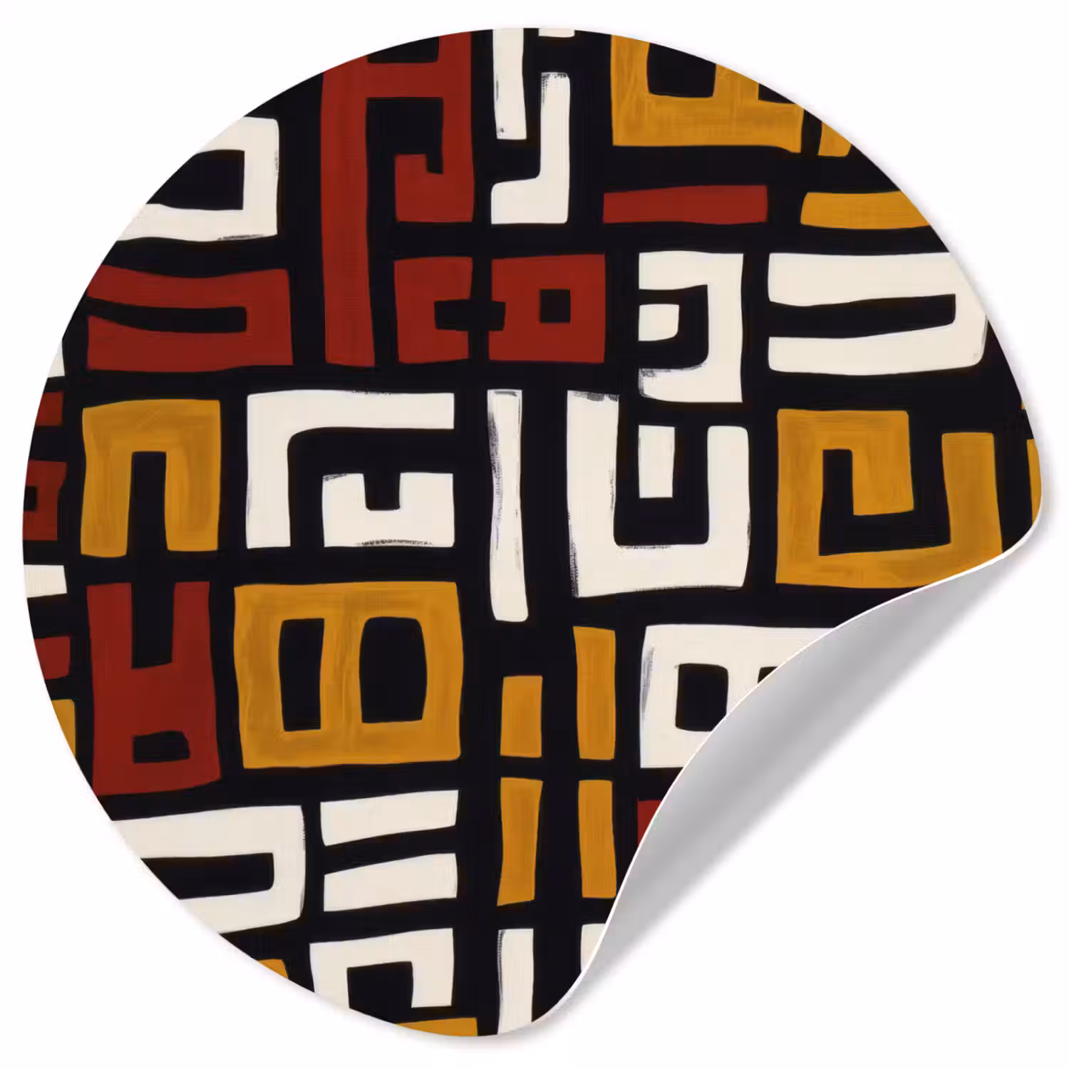 Abstract - Patroon - Rood Wandcirkel behangsticker klein -3d