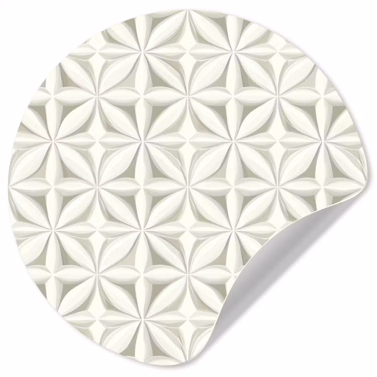 Abstract - Structuur - Grijs - Wit Wandcirkel behangsticker klein 186 -3d