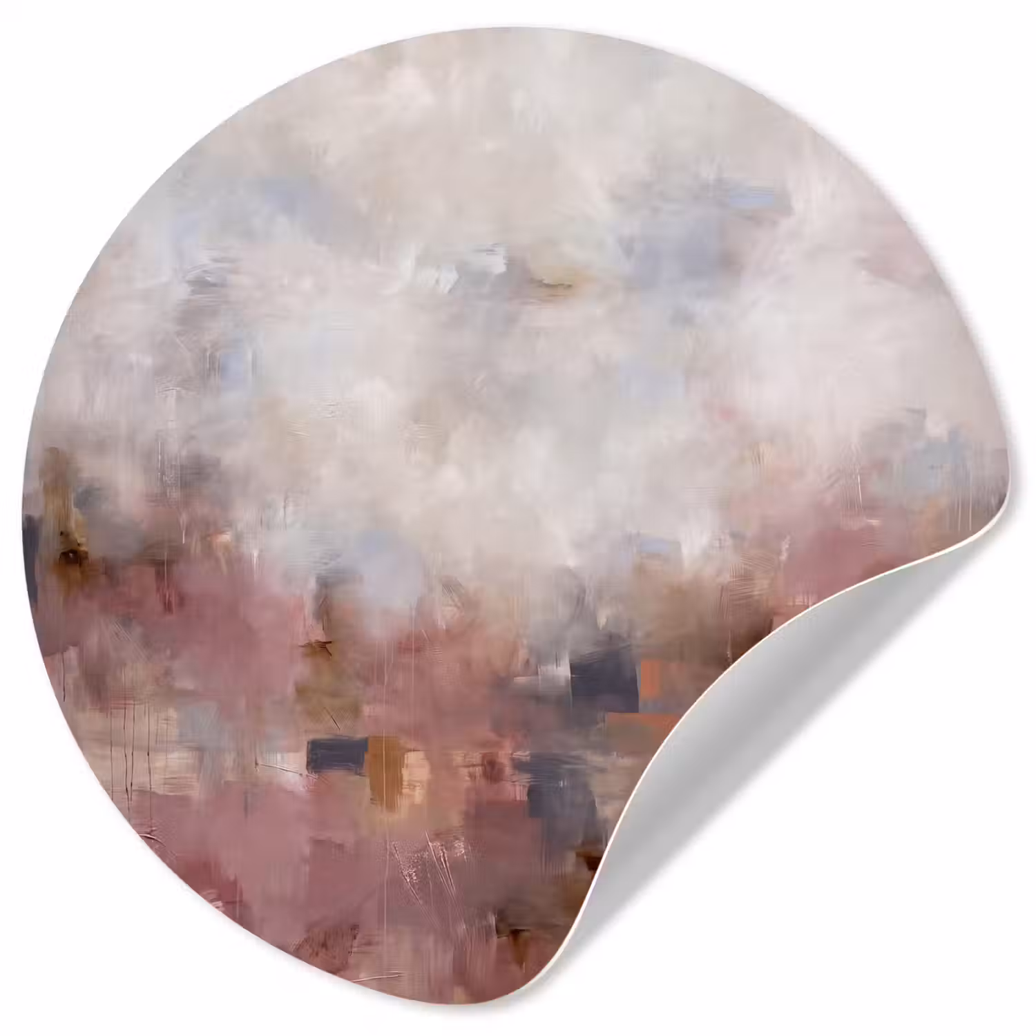 Abstract - Vloeiend - Kunst - Modern - Beige Wandcirkel behangsticker klein -3d
