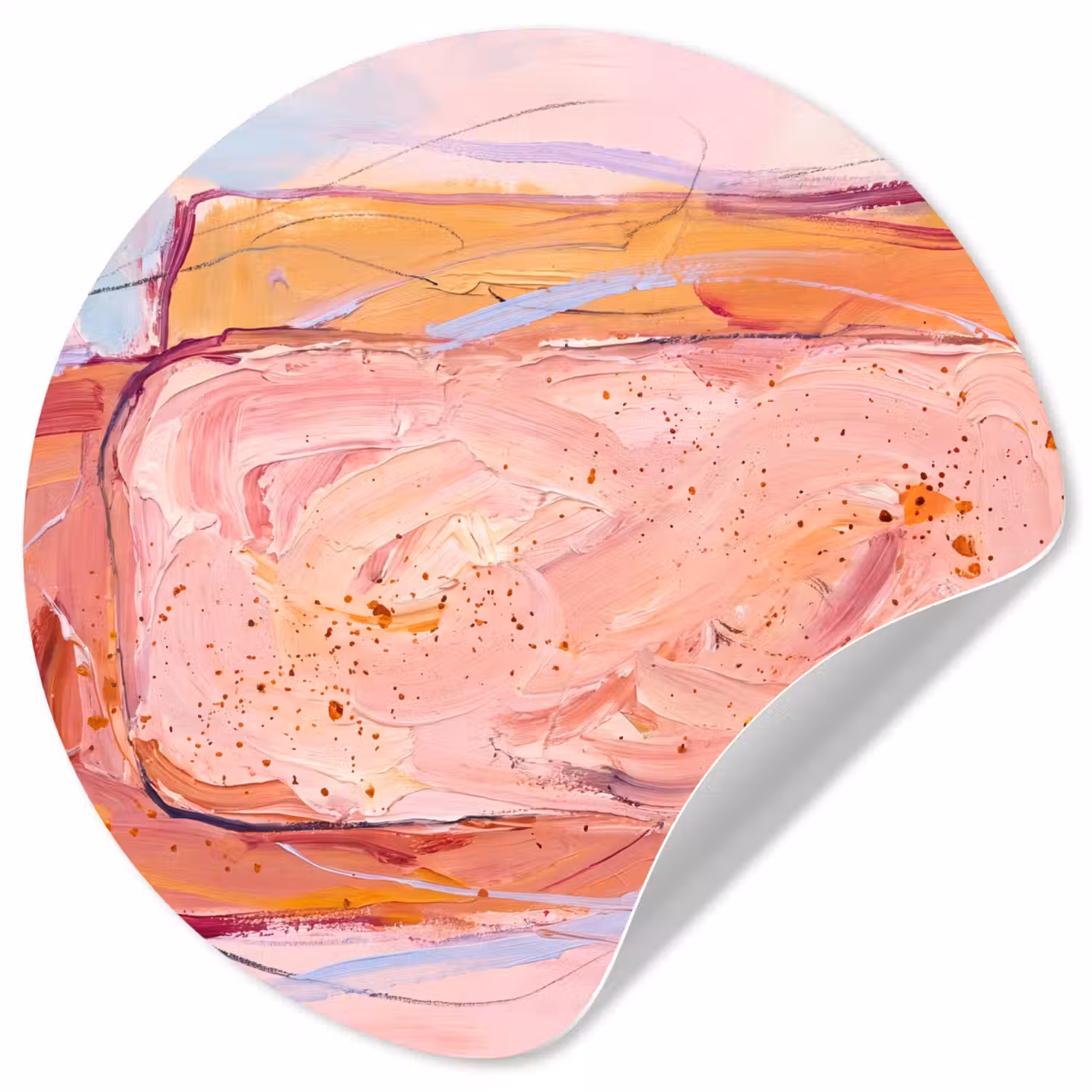 Abstract - Vormen - Modern - Roze Wandcirkel behangsticker klein -3d