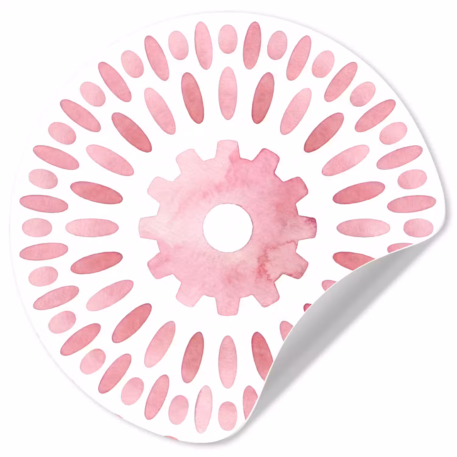 Abstract - Vormen - Patroon - Aquarel - Roze Wandcirkel behangsticker klein -3d