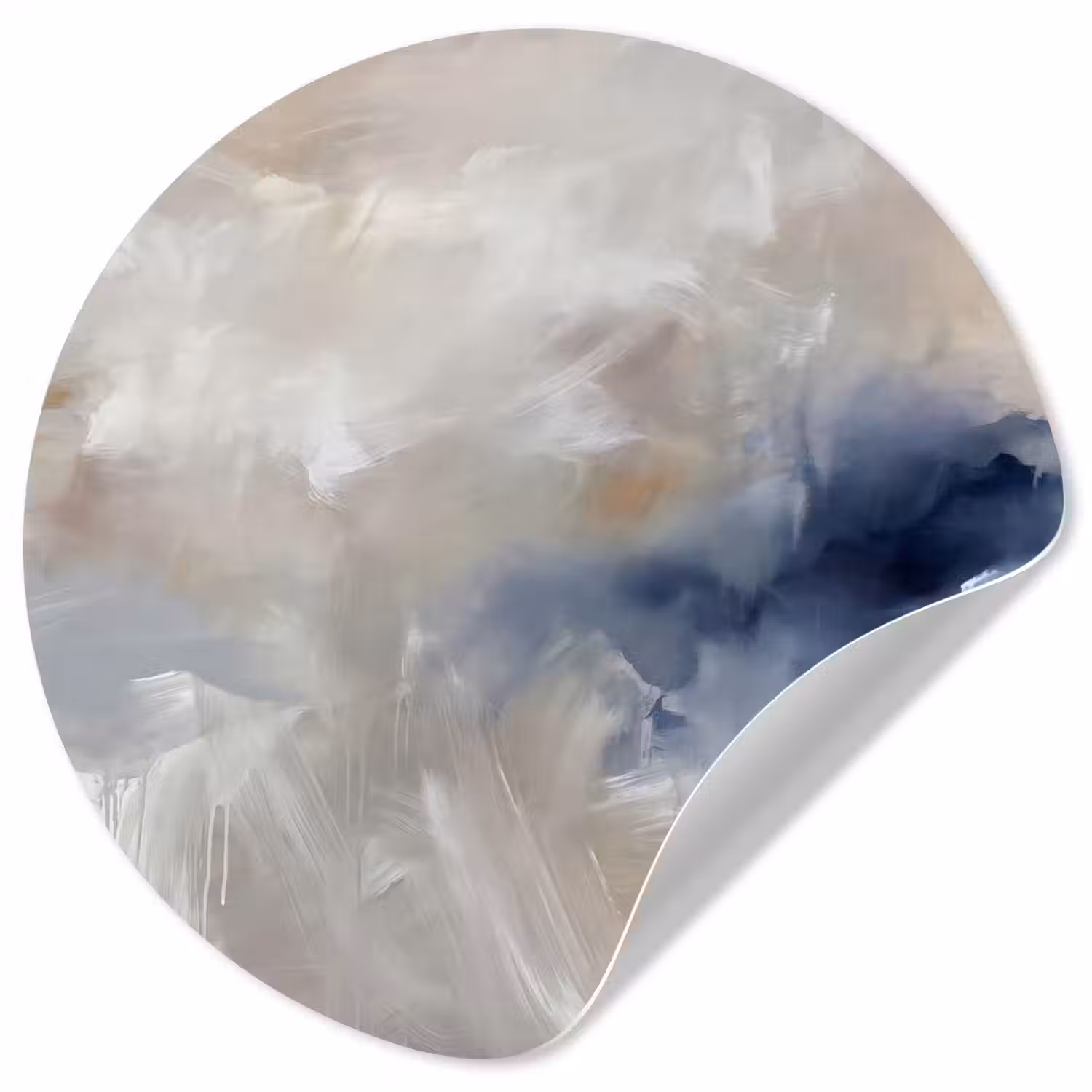Abstract - Wolken - Sfeer - Modern - Beige Wandcirkel behangsticker klein -3d