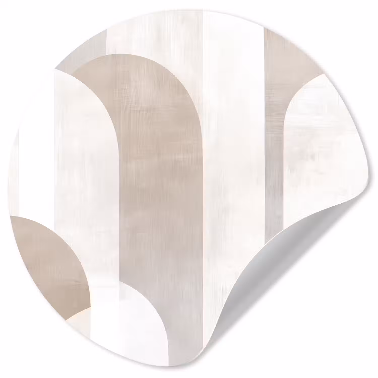 Abstracte bogen - Modern - Beige Wandcirkel behangsticker klein -3d
