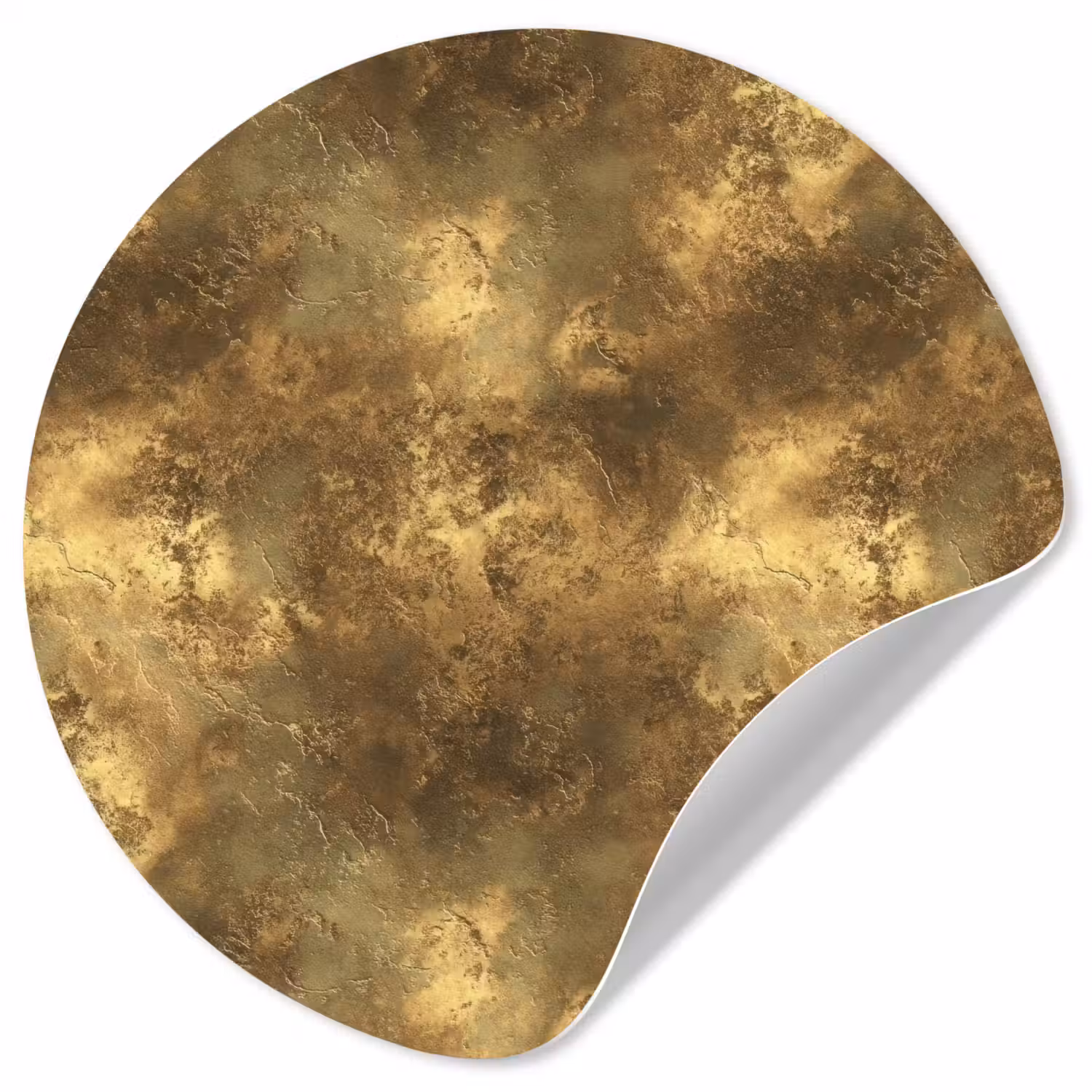 Antiek - Metaallook - Goud Wandcirkel behangsticker klein 186 -3d