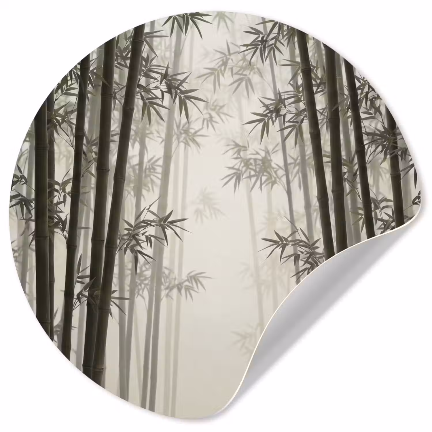 Bamboe - Bos - Mist - Natuur Wandcirkel behangsticker klein -3d