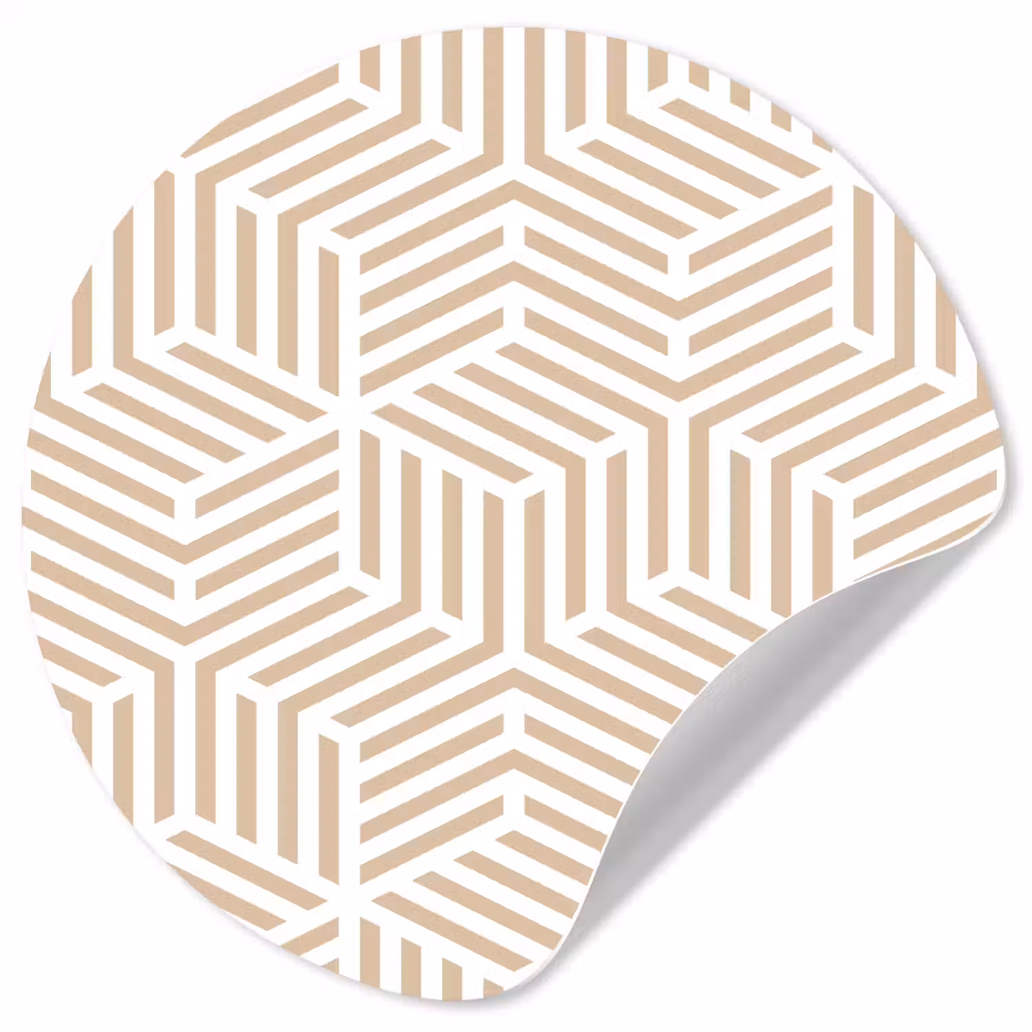 Beige - Geometrie - Patronen - Abstract Wandcirkel behangsticker klein 186 -3d
