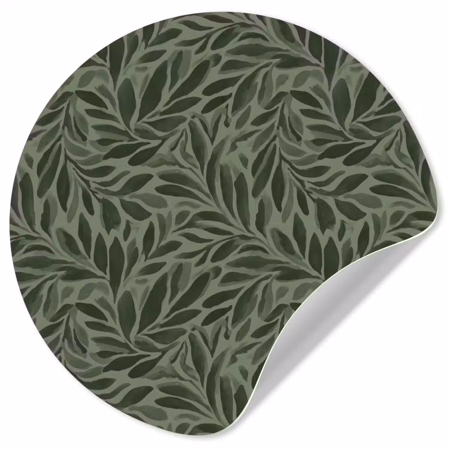 Bladeren - Organisch - Groen Wandcirkel behangsticker klein 186 -3d