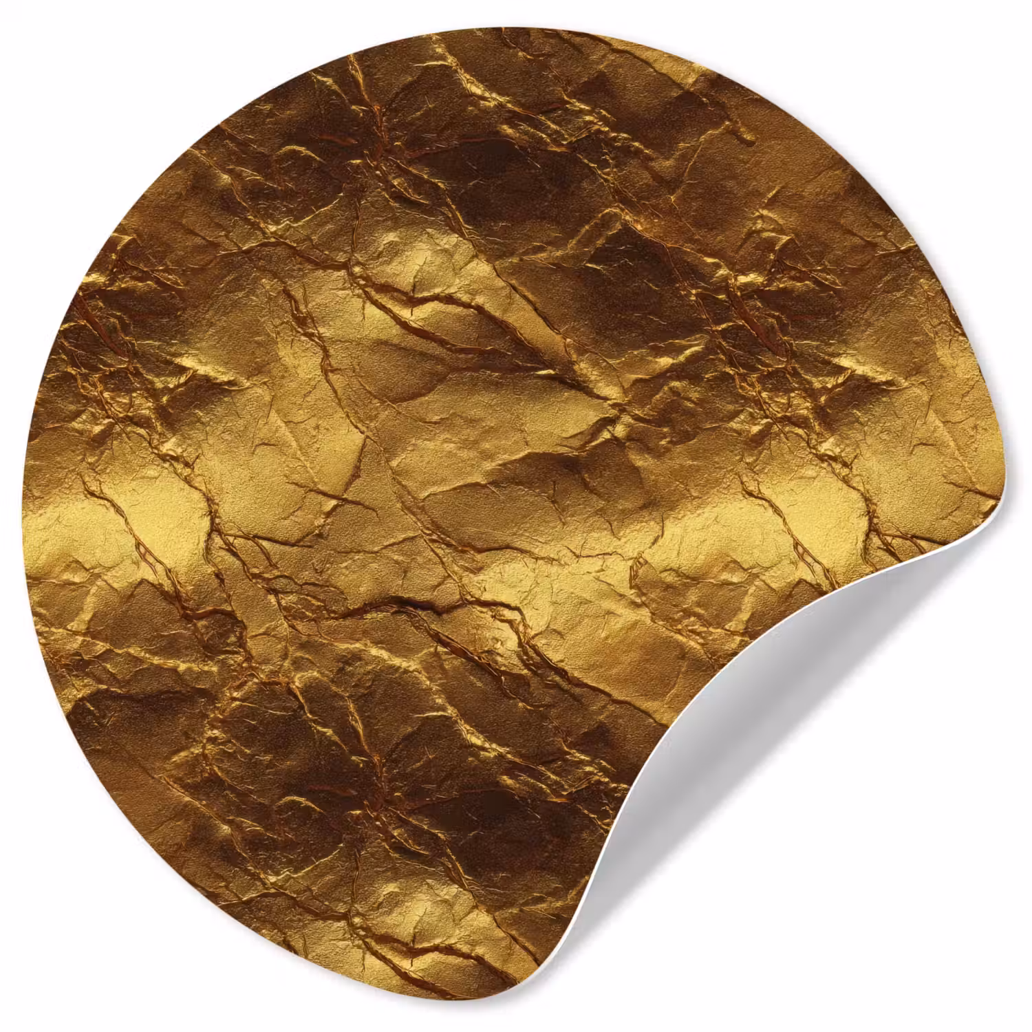 Bladgoud - Textuur - Goud Wandcirkel behangsticker klein 186 -3d