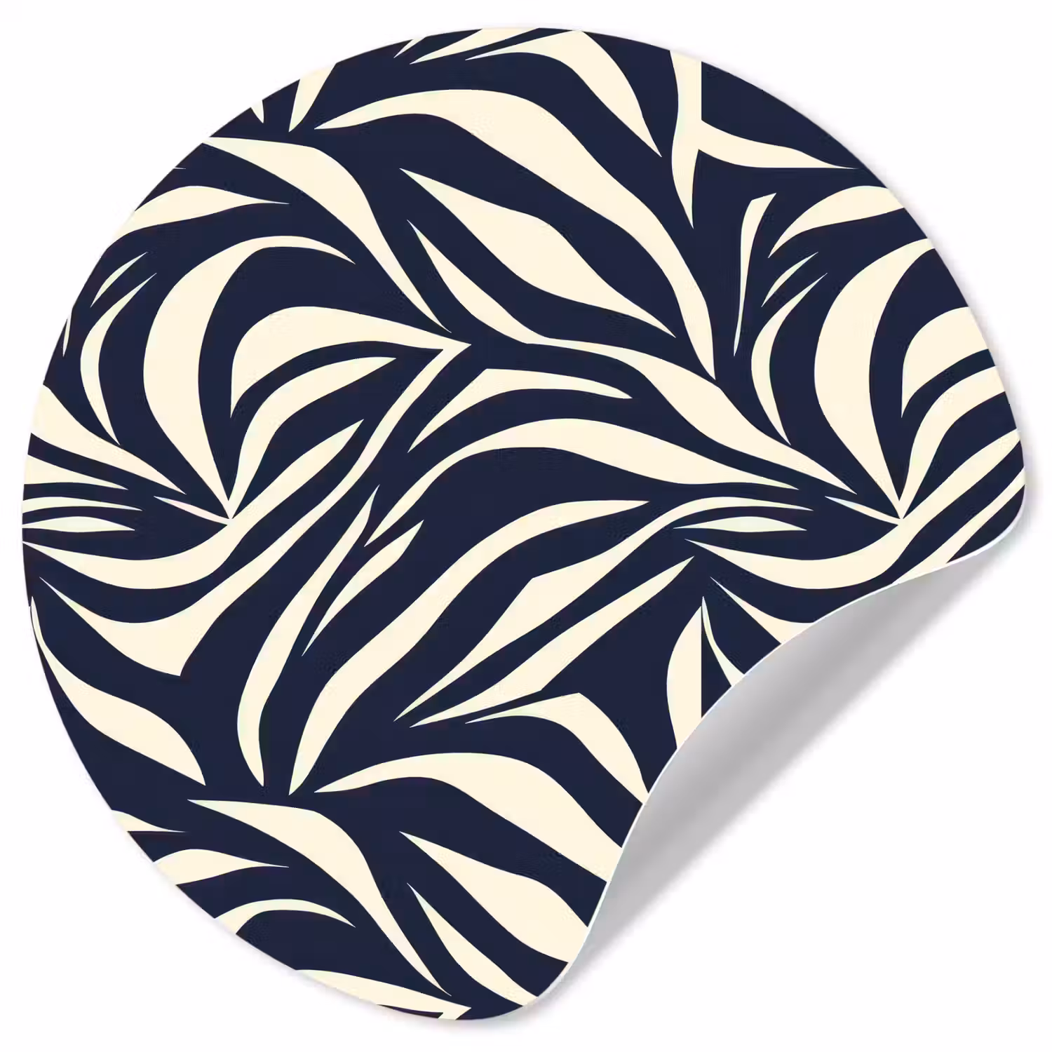 Bladvormen - Blauw - Patroon - Wit Wandcirkel behangsticker klein 186 -3d