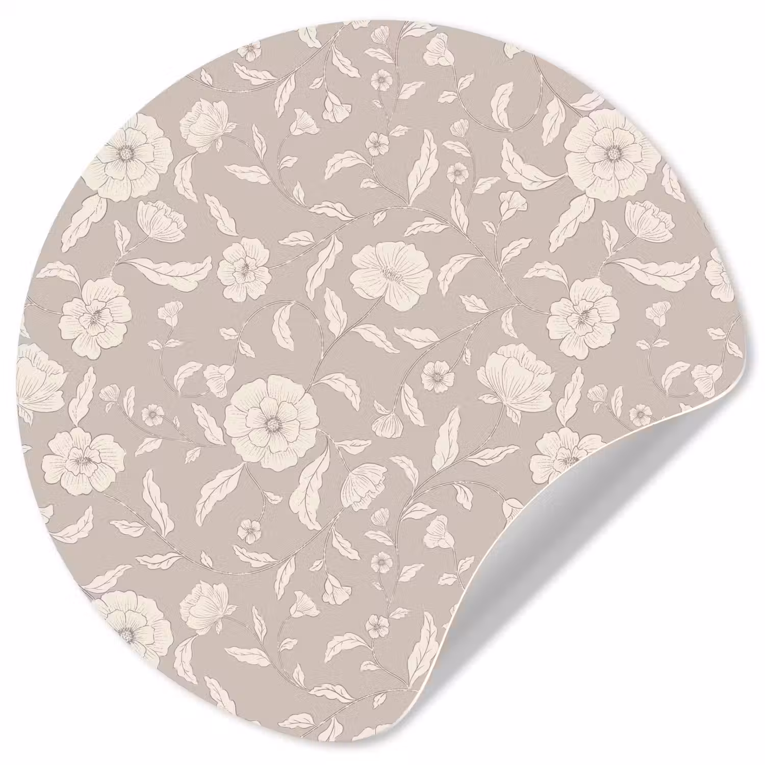Bloemen - Blaadjes - Patroon Wandcirkel behangsticker klein 186 -3d