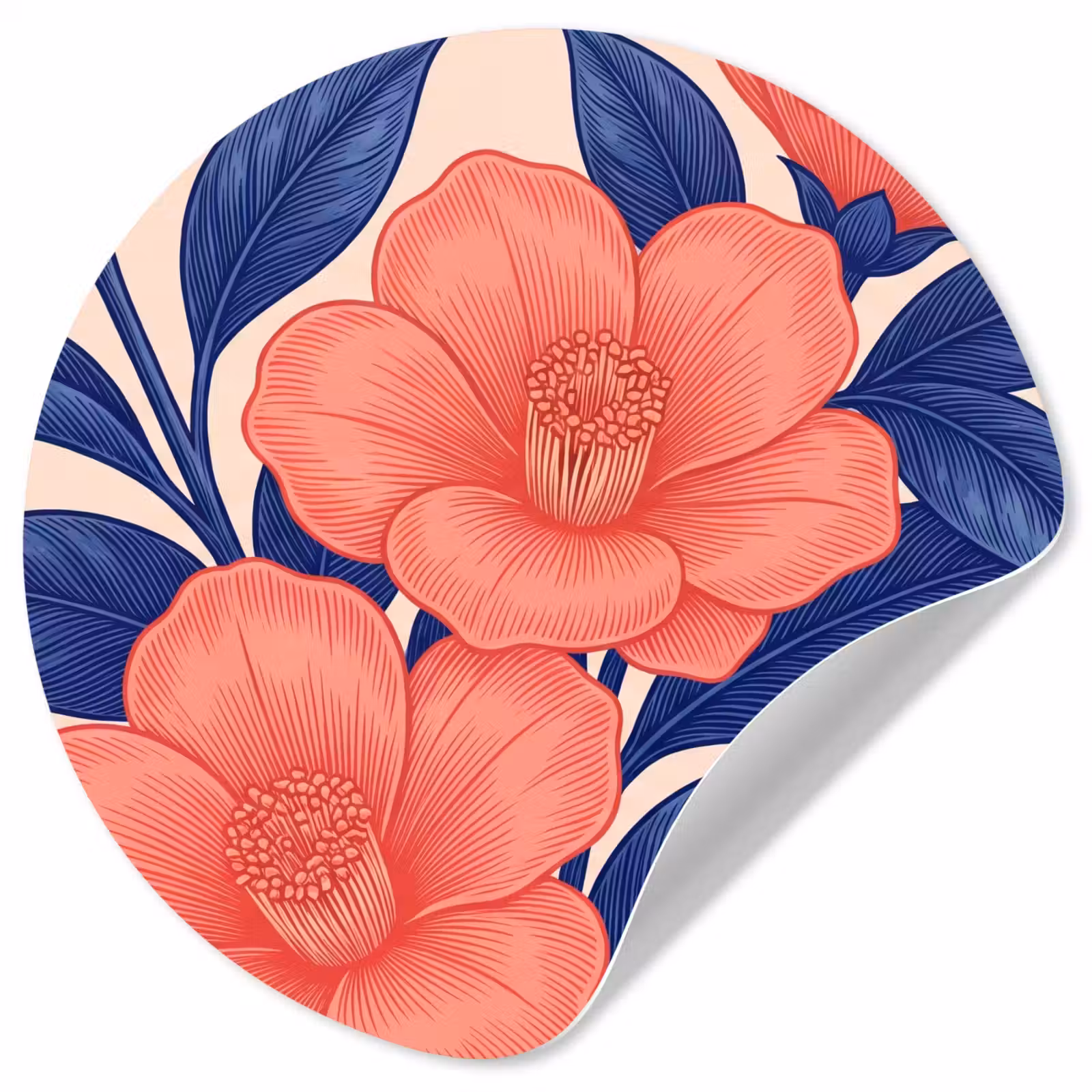 Behangcirkel - Bloemen - Bladeren - Botanisch - Bloemen - Bladeren - Botanisch Wandcirkel behangsticker klein