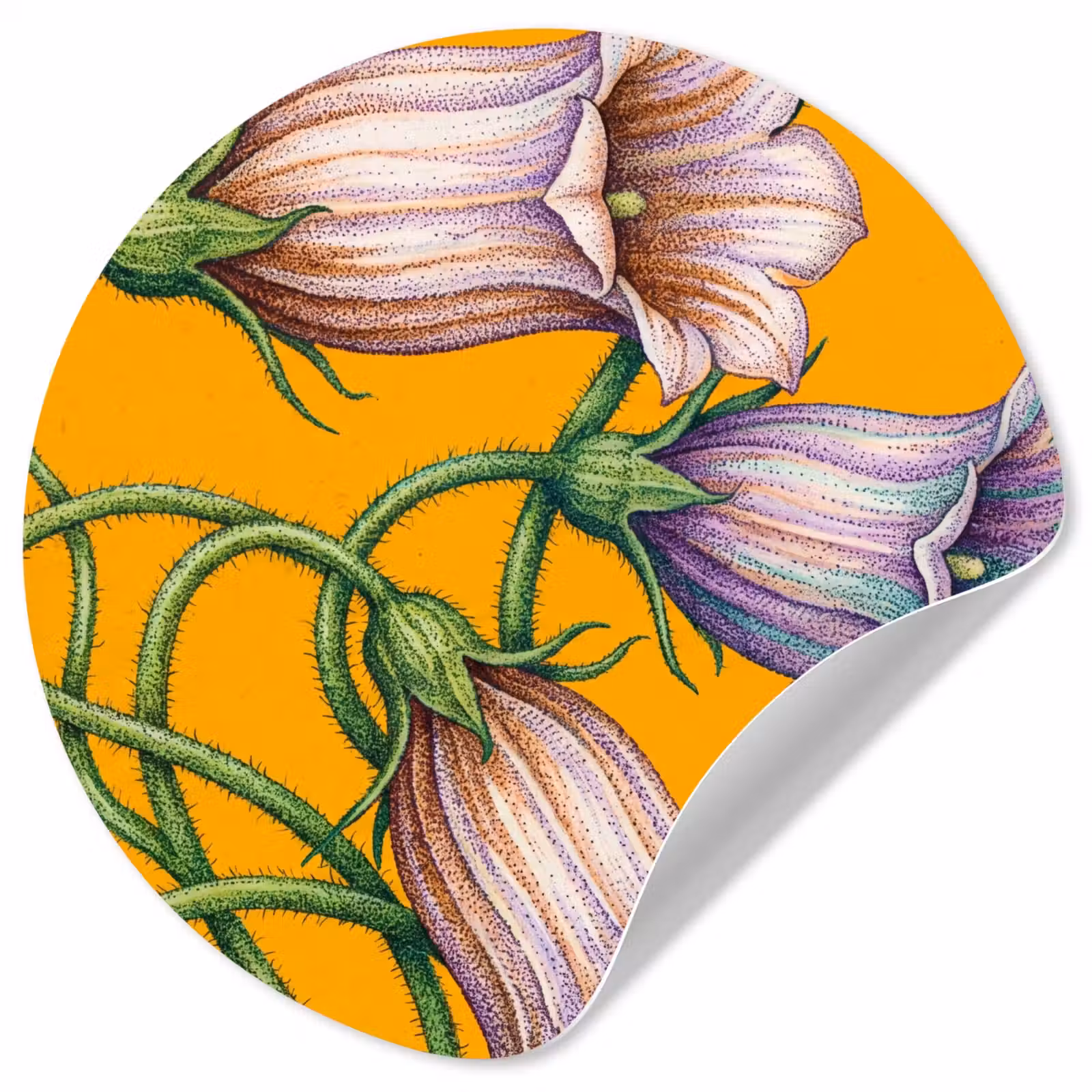 Behangcirkel - Bloemen - Botanisch - Geel - Bloemen - Botanisch - Geel Wandcirkel behangsticker klein