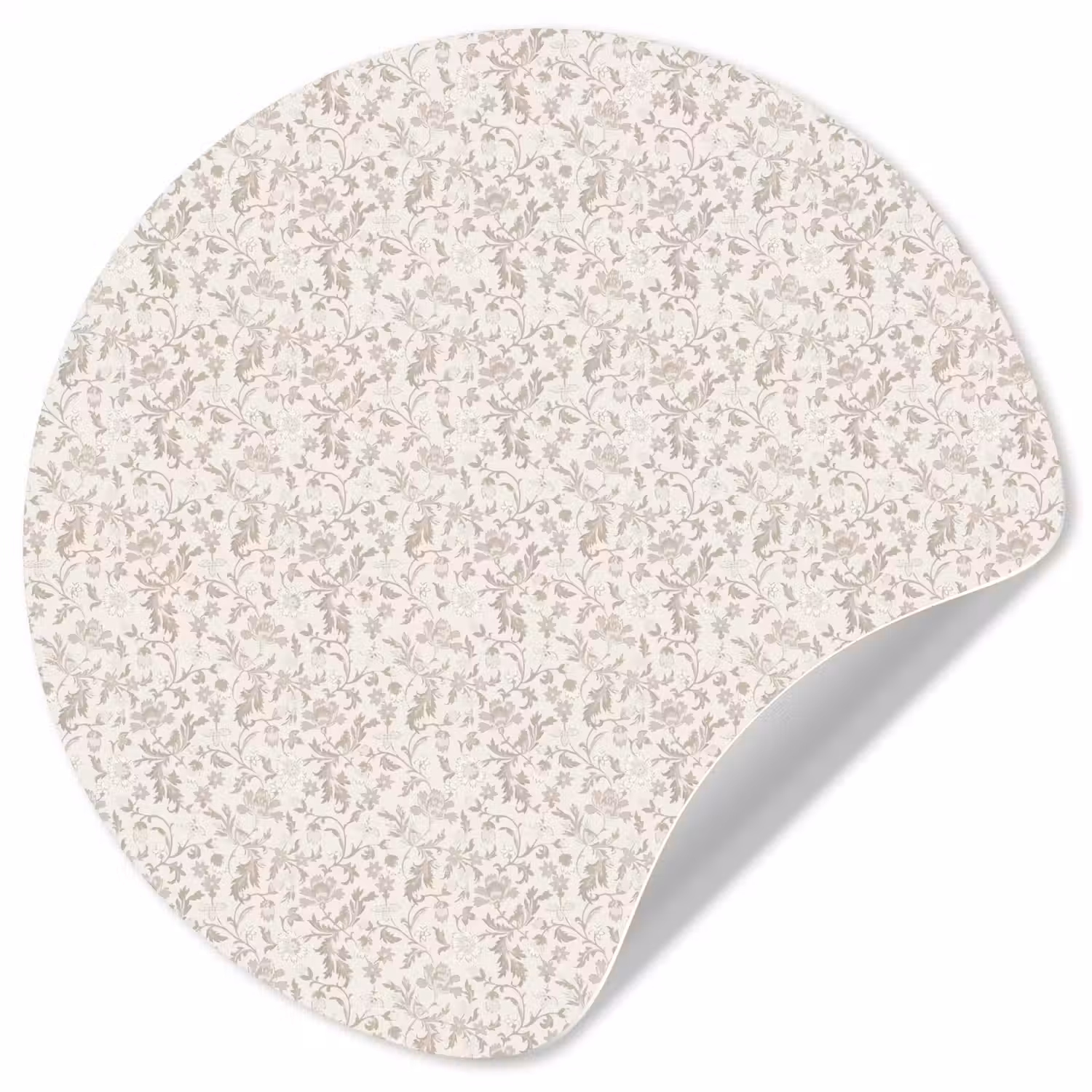Bloemen - Patroon - Taupe Wandcirkel behangsticker klein 186 -3d