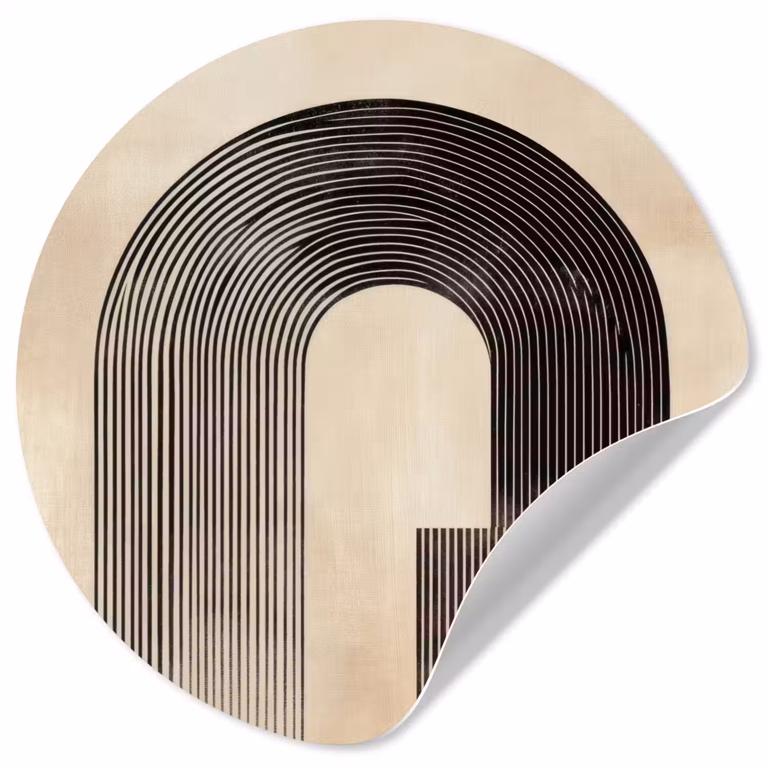 Boog - Strepen - Minimalistisch - Zwart Wandcirkel behangsticker klein -3d