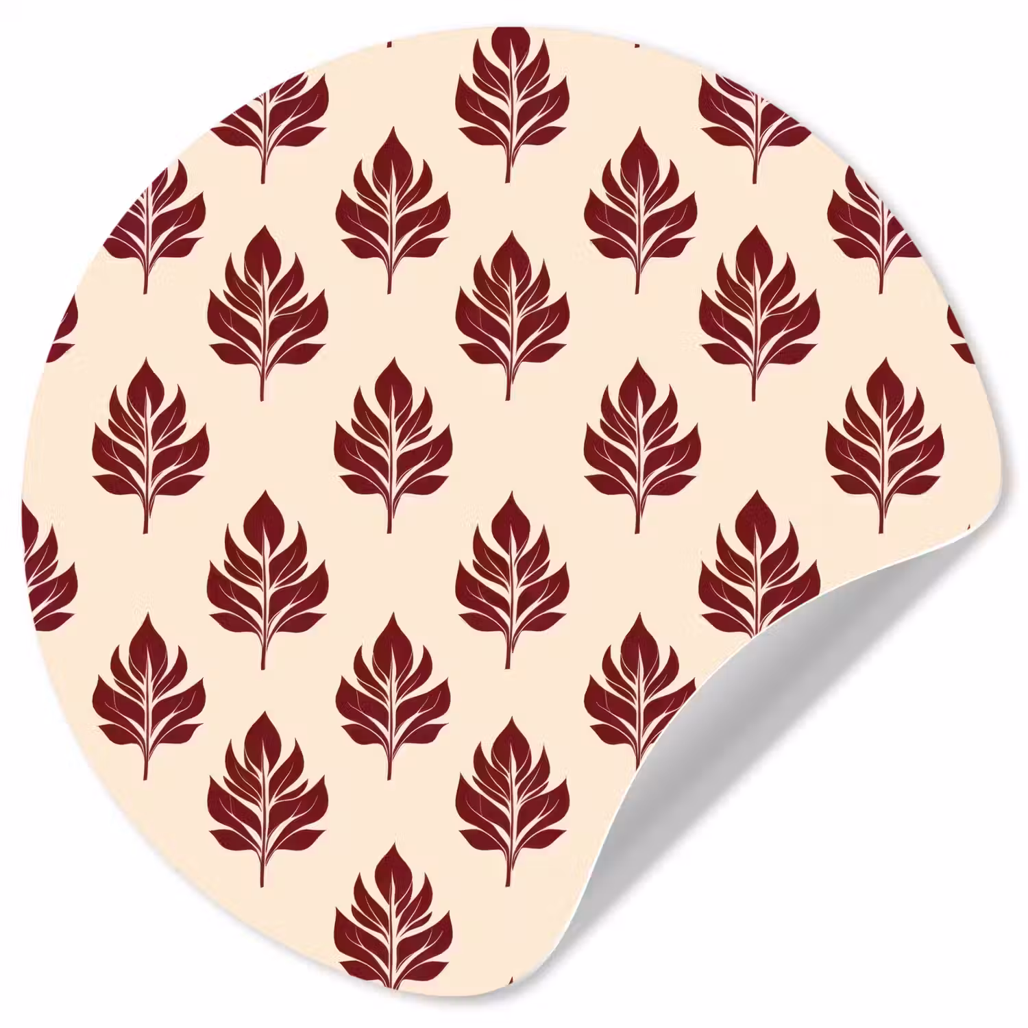 Botanisch - Patroon - Bordeaux Wandcirkel behangsticker klein 186 -3d