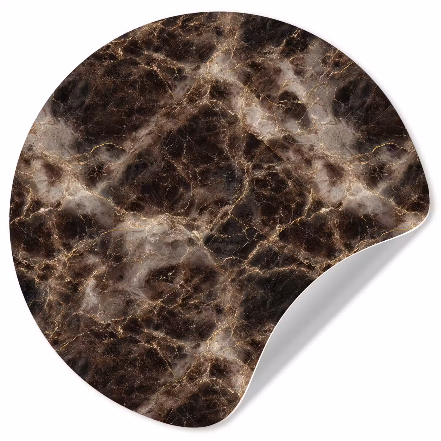 Bruin - Goud - Marmer Wandcirkel behangsticker klein 186 -3d