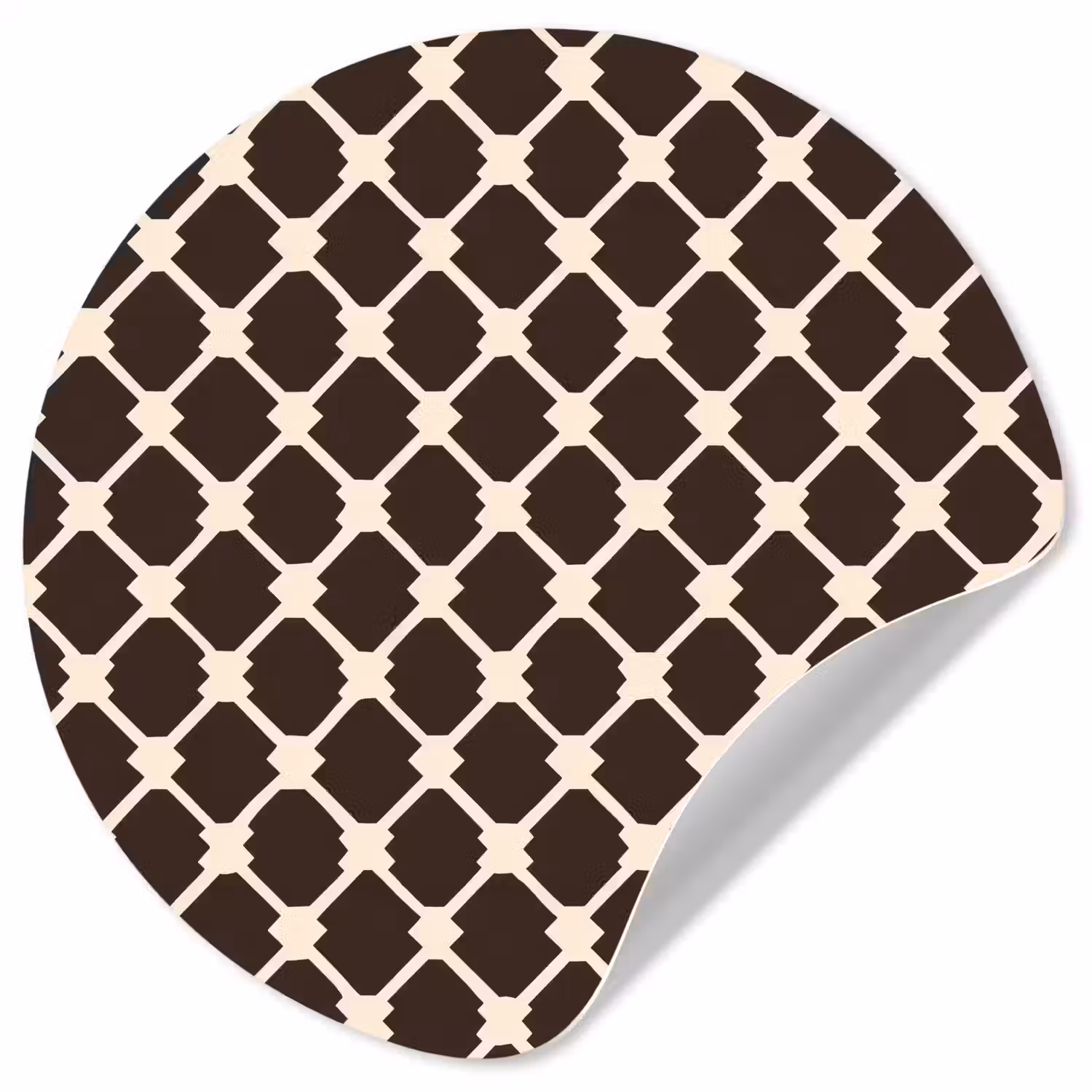 Bruin - Ruitpatroon - Geometrisch Wandcirkel behangsticker klein 186 -3d