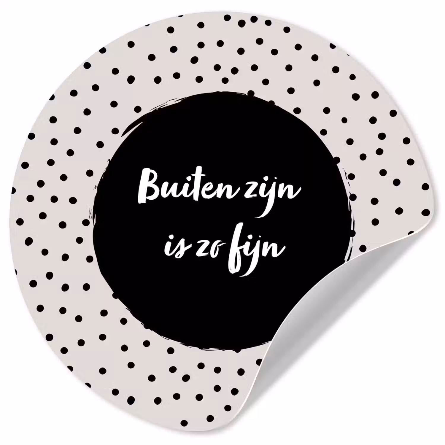 Buiten zijn is zo fijn - Quotes - Buiten - Tekst Wandcirkel behangsticker klein -3d