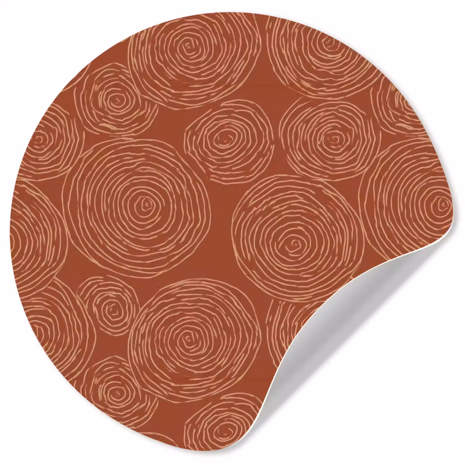 Cirkels - Abstract - Artistiek - Terracotta Wandcirkel behangsticker klein 186 -3d