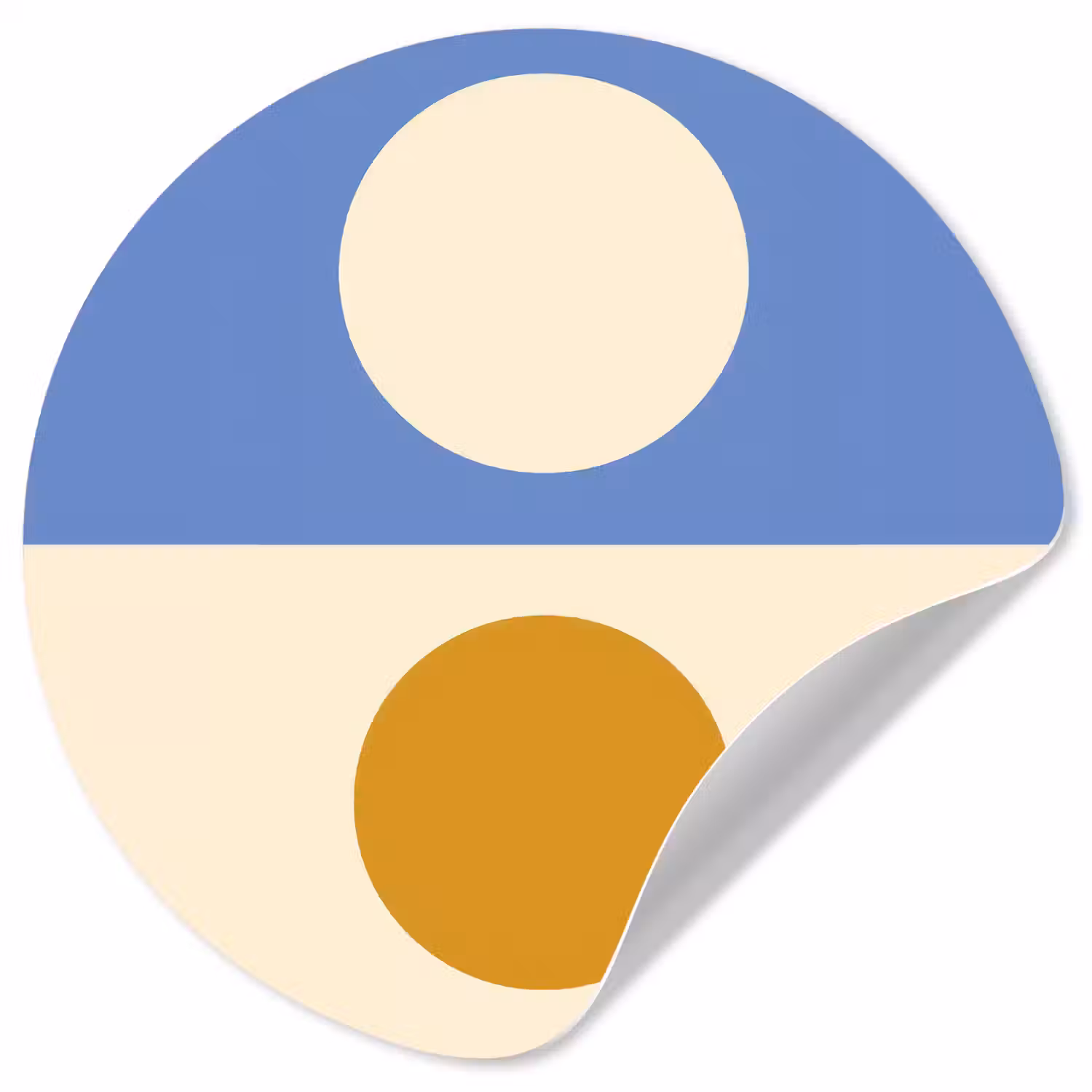Cirkels - Symmetrisch - Wit - Blauw- Geel Wandcirkel behangsticker klein -3d
