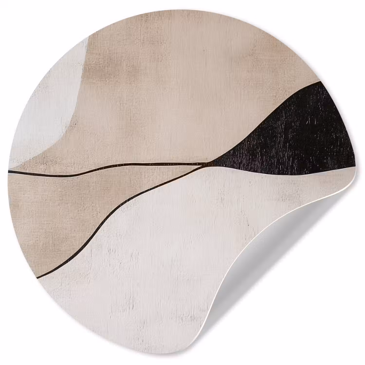 Contourlijnen - Abstracte landschap Wandcirkel behangsticker klein -3d