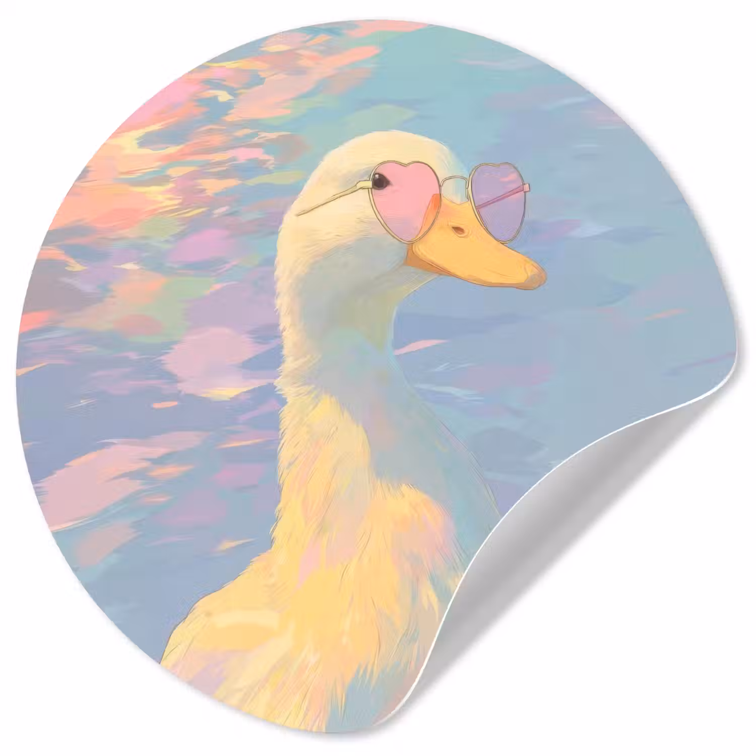Eend - Zonnebril - Water Wandcirkel behangsticker klein -3d
