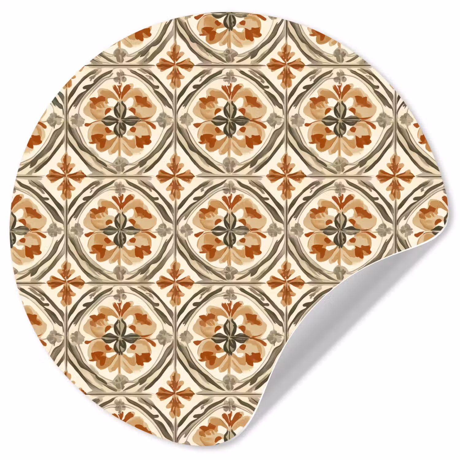 Elegant - Antiek - Kleurrijk Wandcirkel behangsticker klein 186 -3d