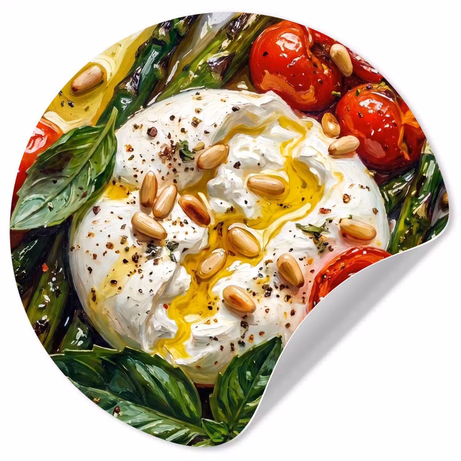 Eten - Groenten - Kaas - Modern - Vers Wandcirkel behangsticker klein -3d