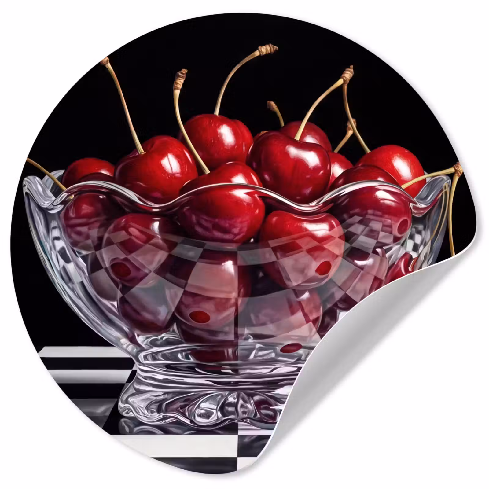 Behangcirkel - Eten - Kersen - Rood - Eten - Kersen - Rood Wandcirkel behangsticker klein