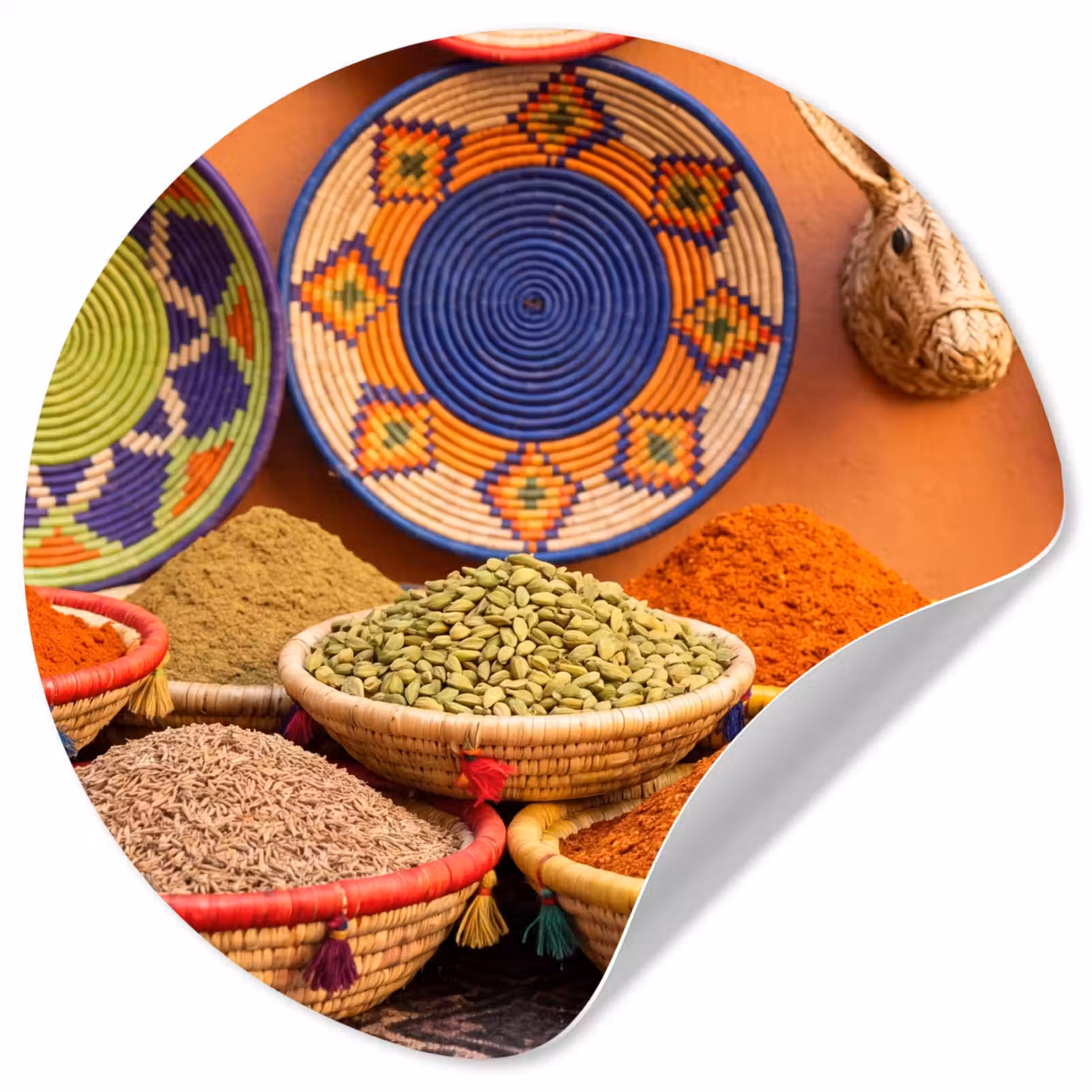 Behangcirkel - Eten - Kleurrijk - Cultuur - Eten - Kleurrijk - Cultuur Wandcirkel behangsticker klein