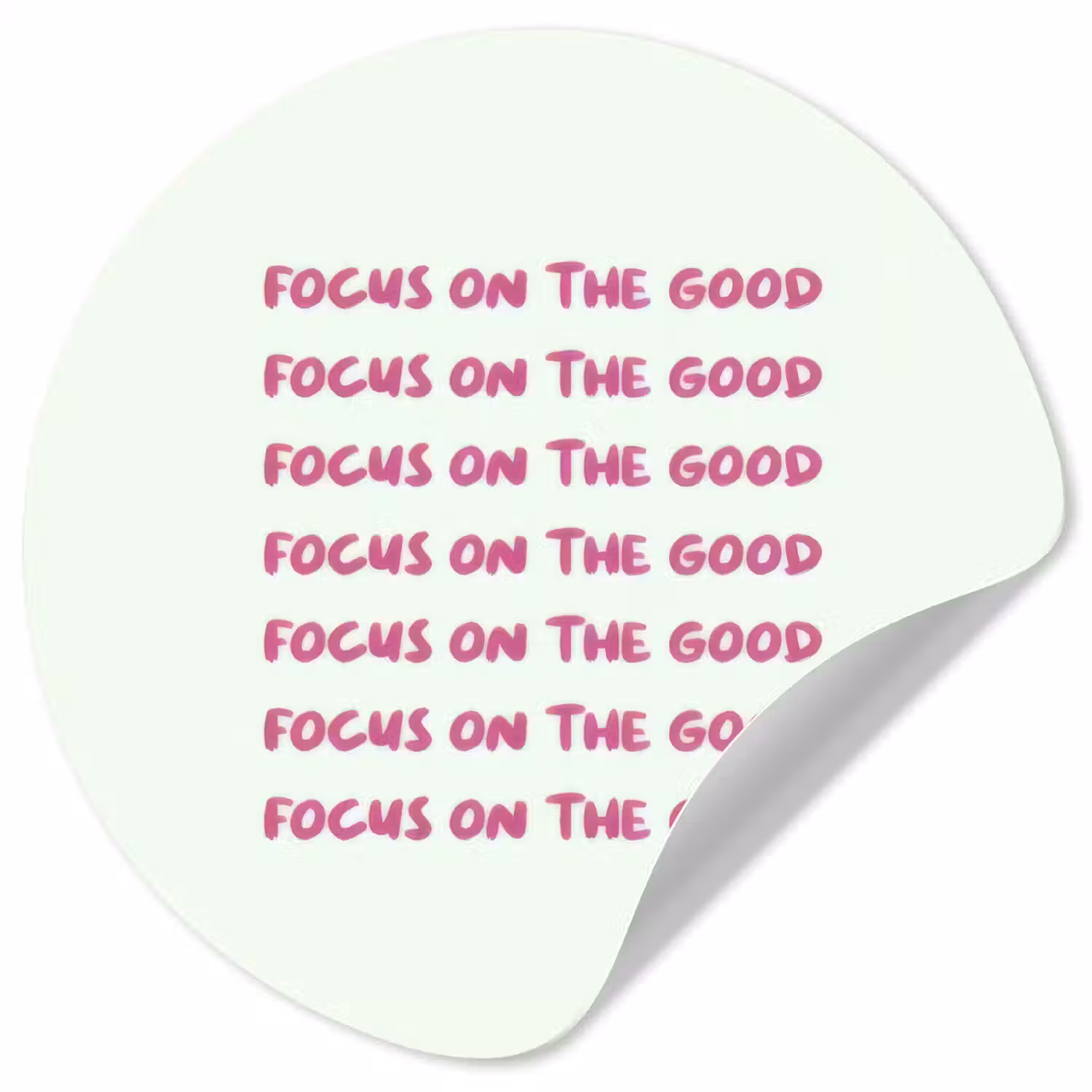 Focus on the good - Roze Wandcirkel behangsticker klein -3d