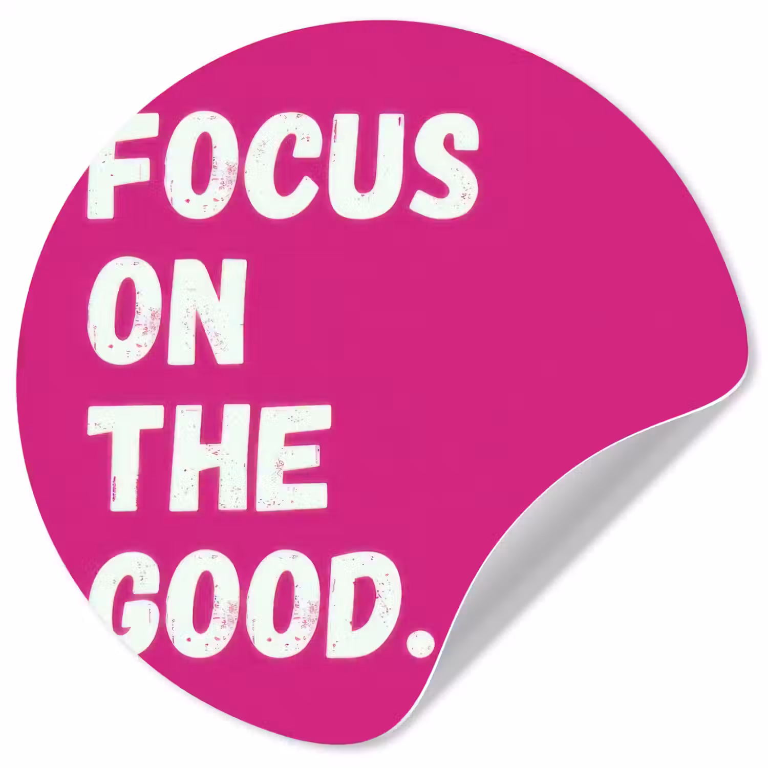 Focus on the good - Roze - Simple Wandcirkel behangsticker klein -3d