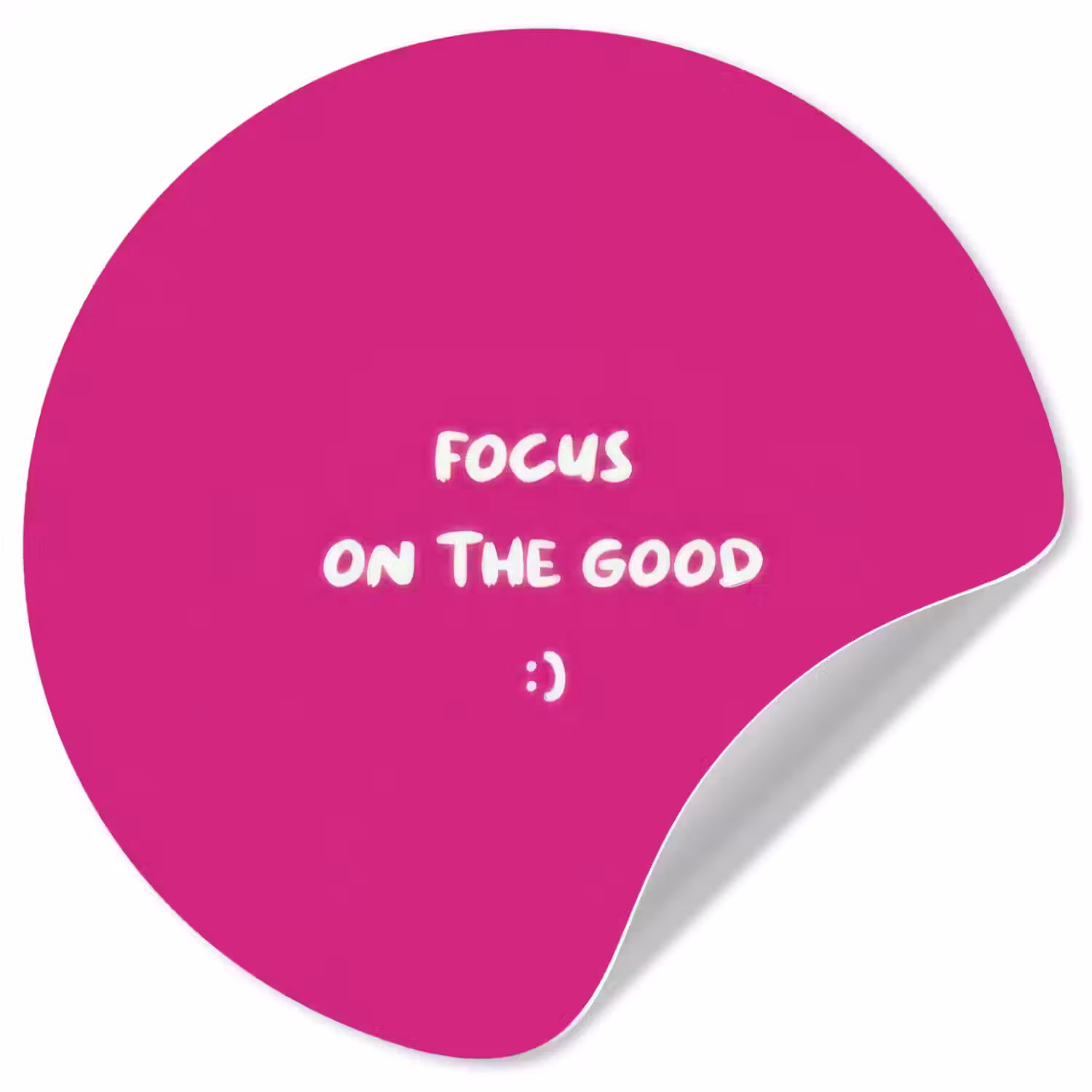 Focus - Smiley - Roze Wandcirkel behangsticker klein -3d