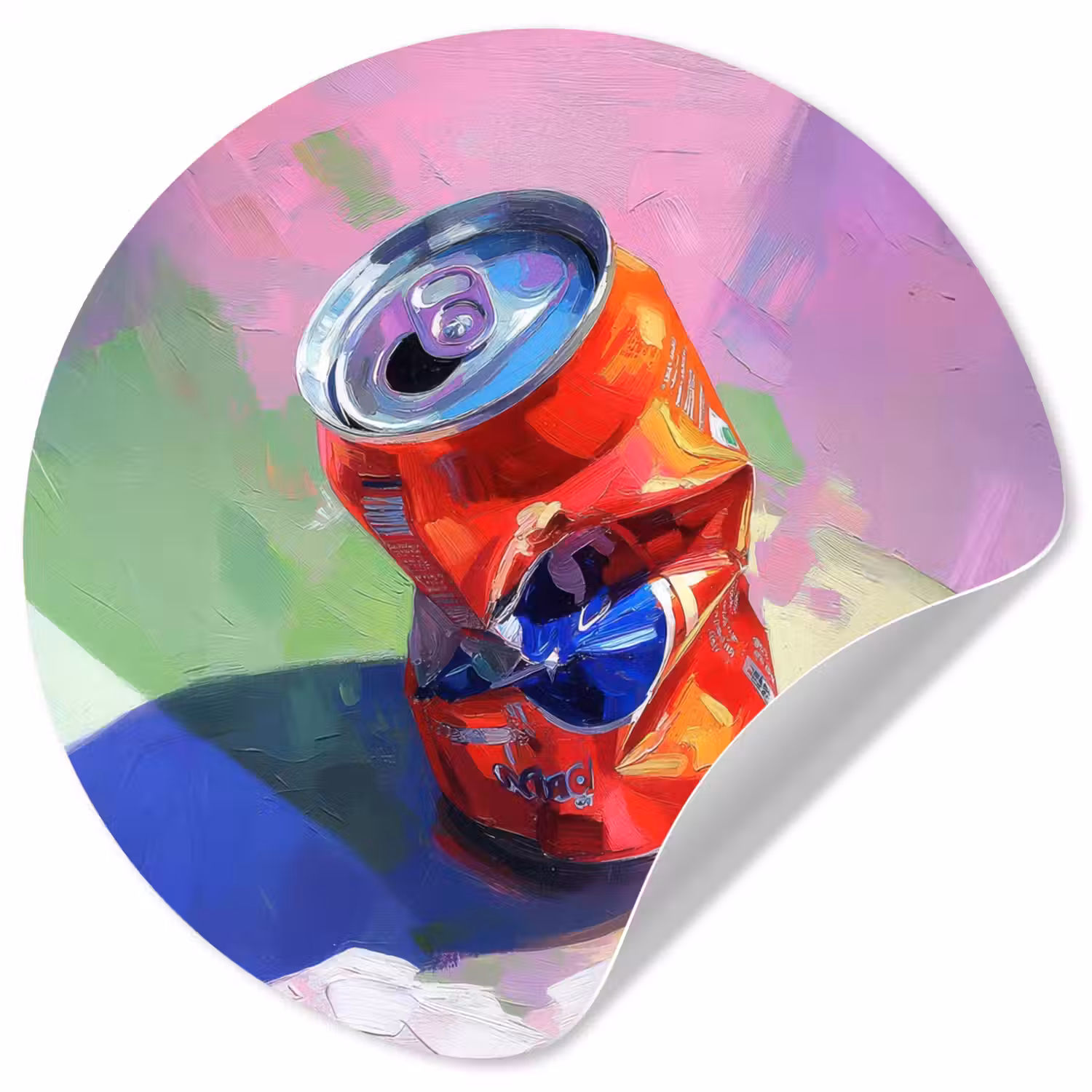 Frisdrank - Blik - Paars Wandcirkel behangsticker klein -3d