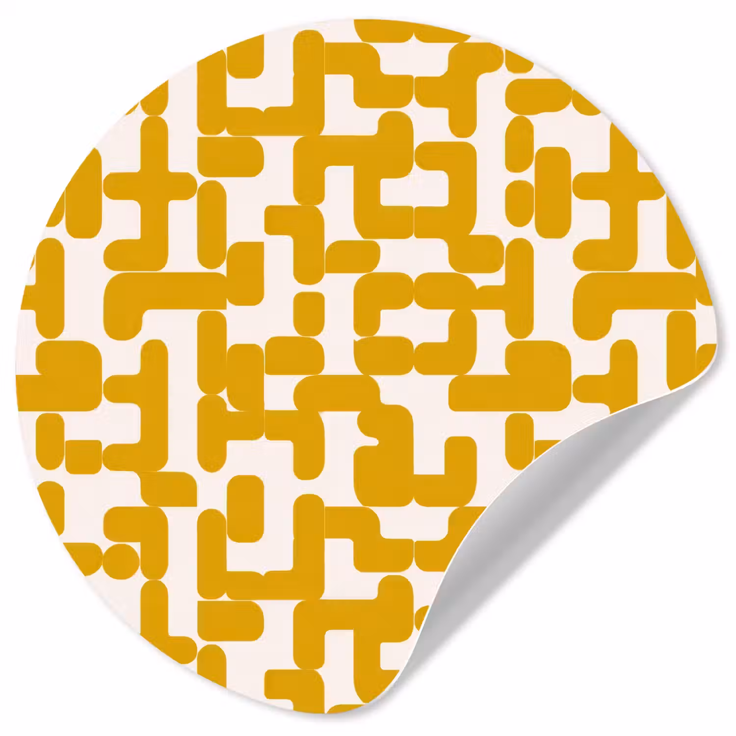 Geel - Beige - Patroon Wandcirkel behangsticker klein 186 -3d
