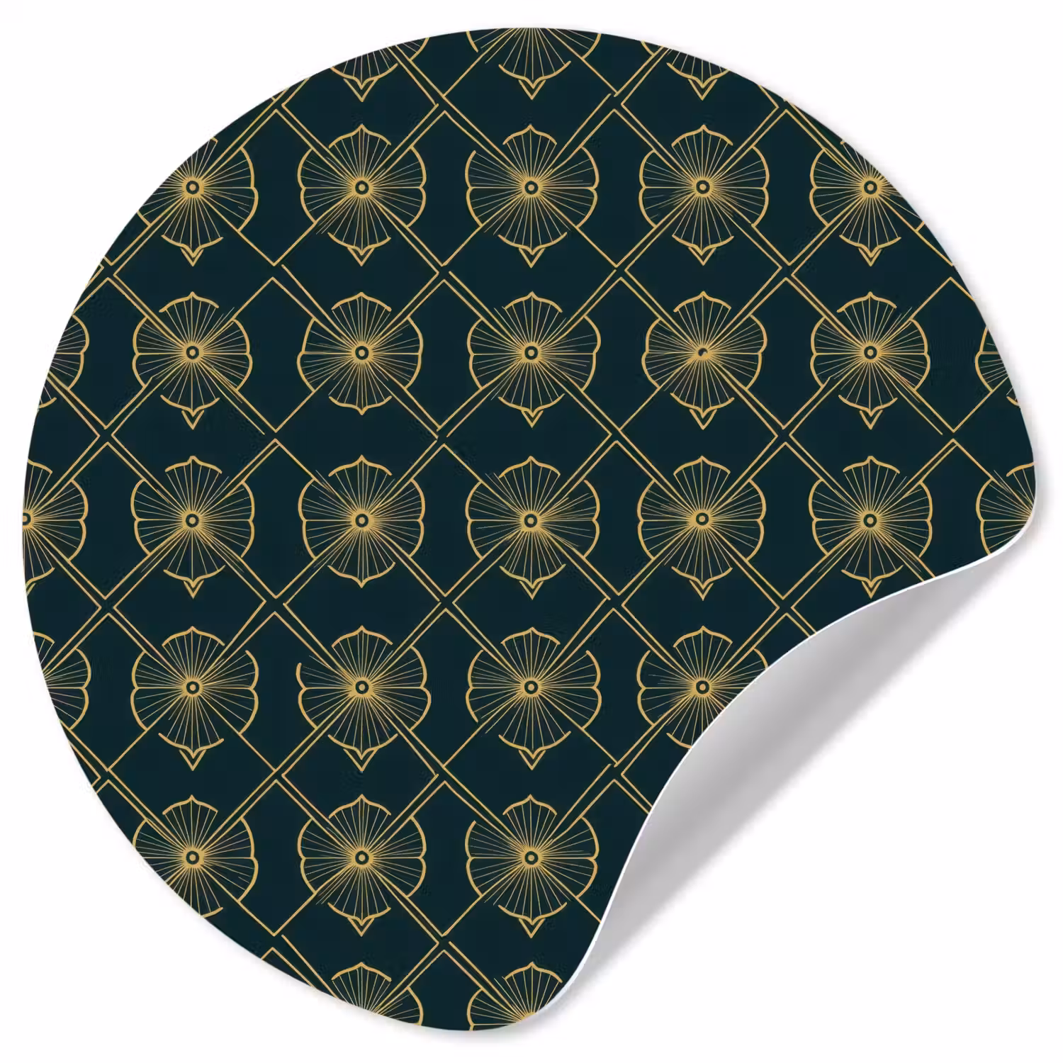 Geometrisch - Elegant - Groen Wandcirkel behangsticker klein 186 -3d