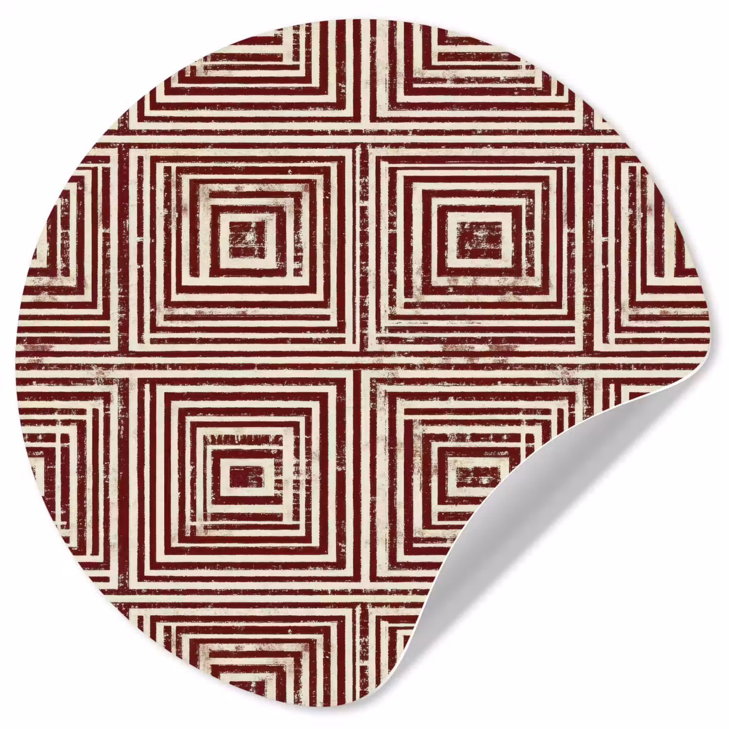 Geometrisch - Patroon - Rood Wandcirkel behangsticker klein 186 -3d