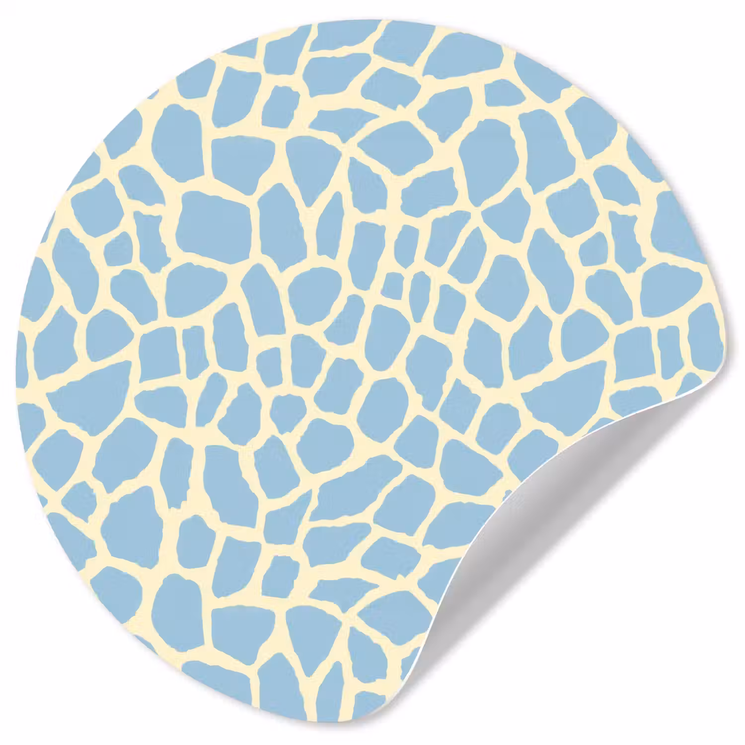 Giraf - Modern - Blauw Wandcirkel behangsticker klein 186 -3d