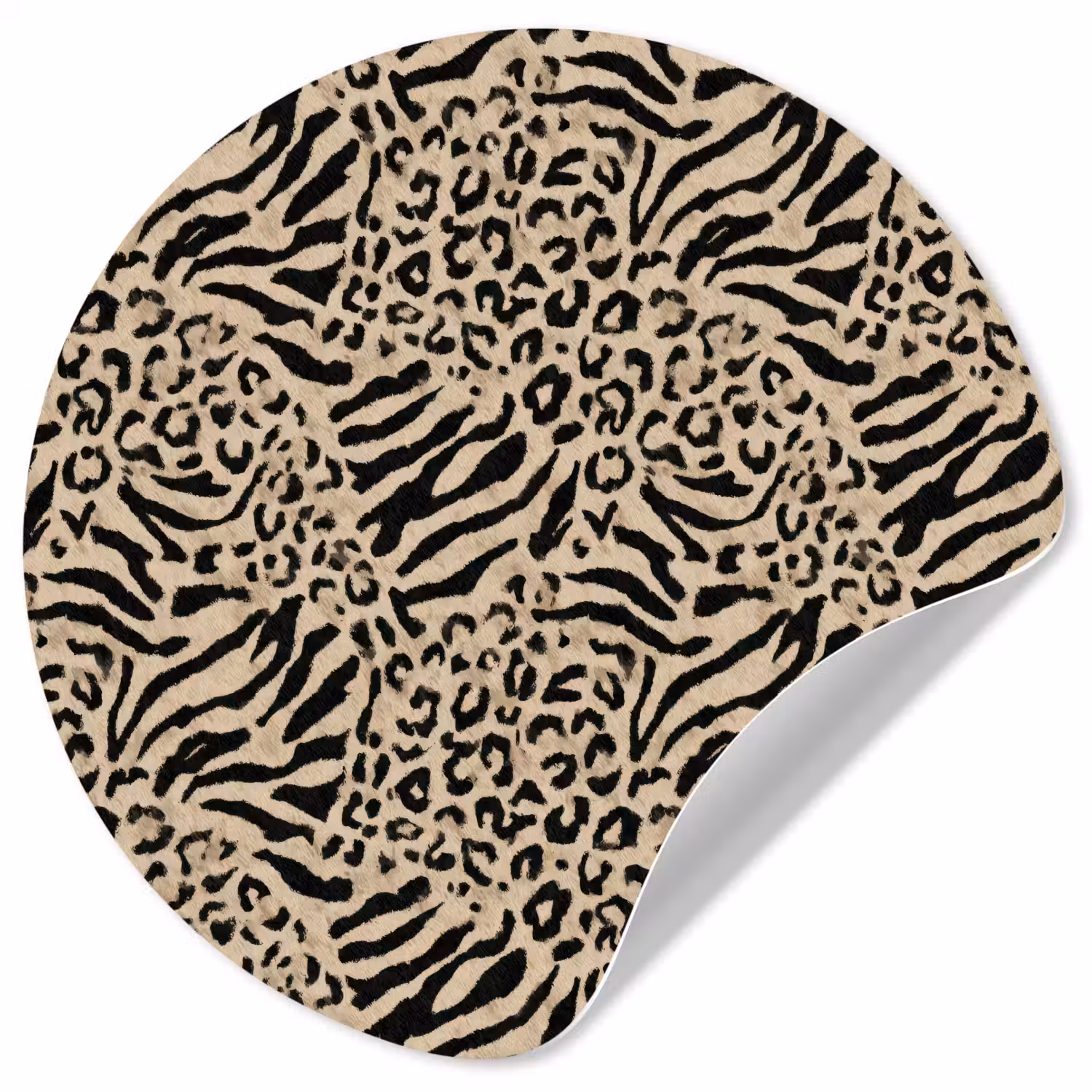 Giraf - Zebra - Motief - Bruin Wandcirkel behangsticker klein 186 -3d
