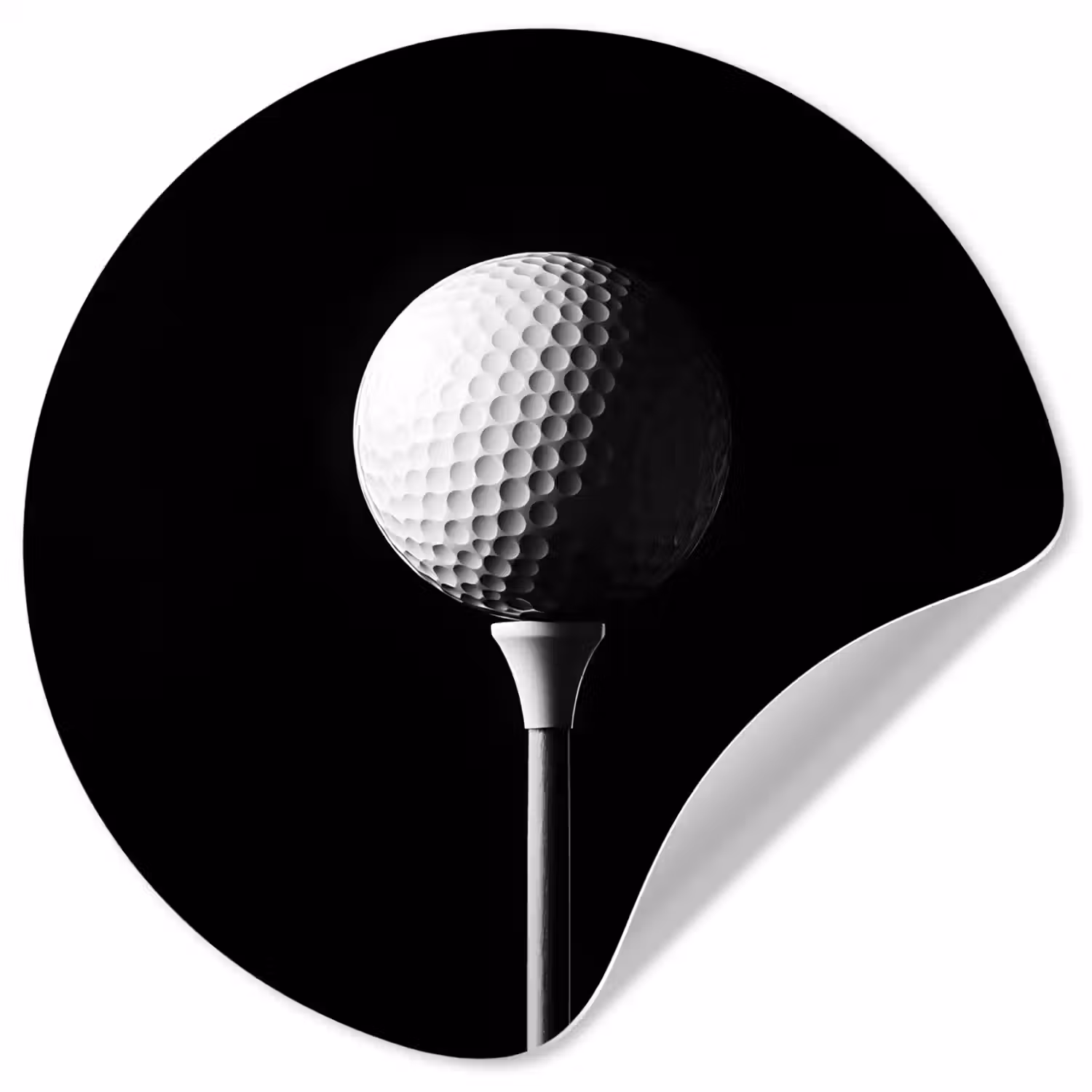 Golfbal - Minimalistisch - Wit Wandcirkel behangsticker klein -3d