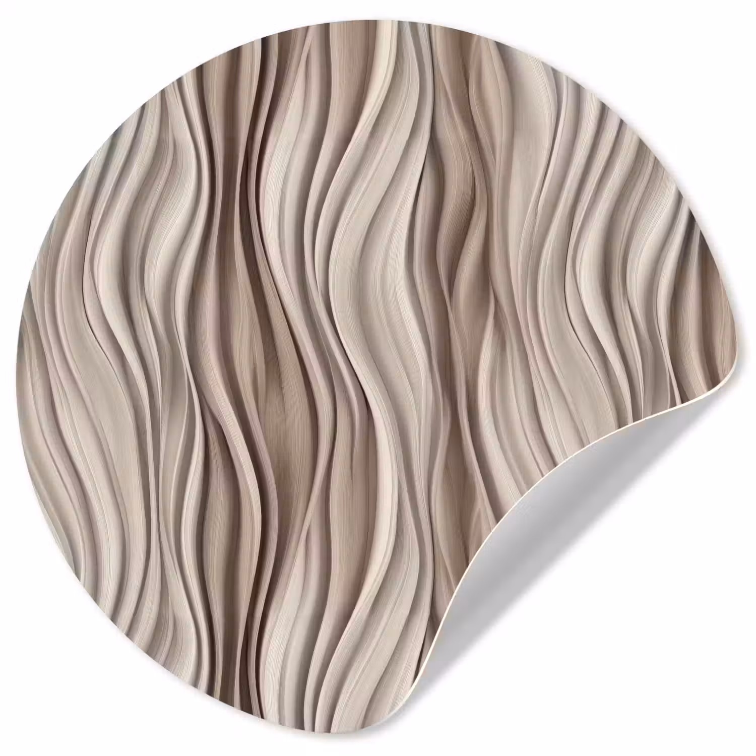 Golven - 3D - Crème Wandcirkel behangsticker klein 186 -3d