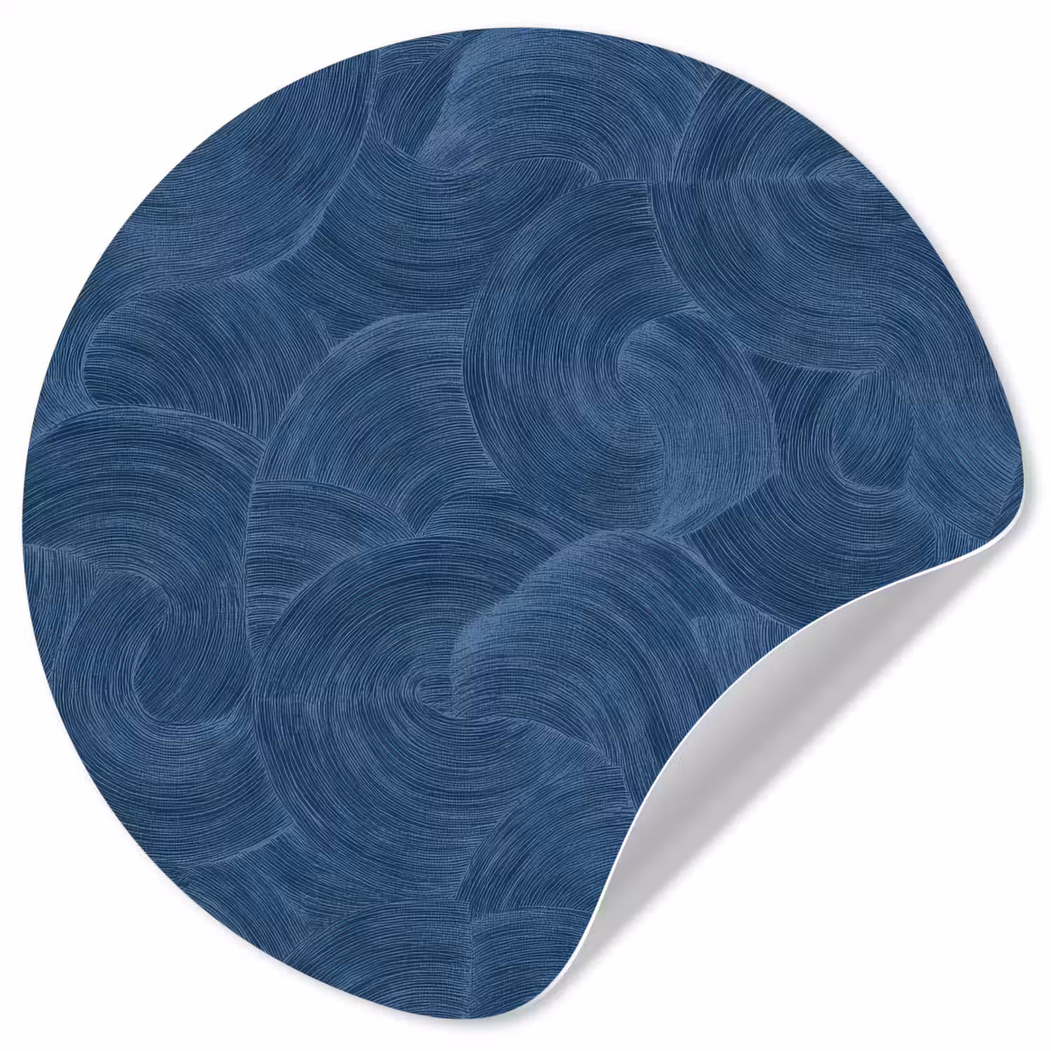 Golven - Textuur - Patroon - Blauw Wandcirkel behangsticker klein 186 -3d